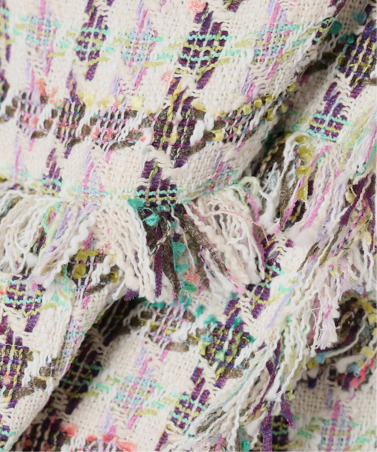 IENA LA BOUCLE LINTONカラーツィードボレロジャケット（ノーカラー