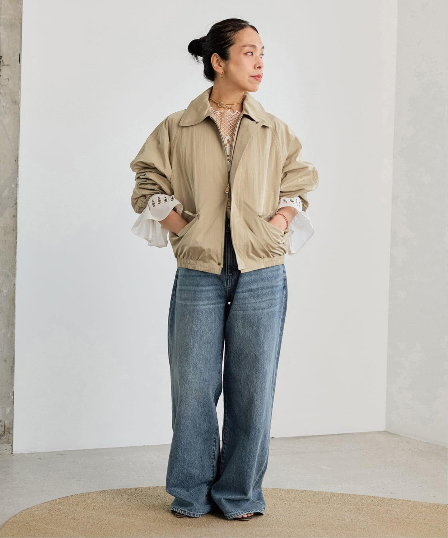 予約》《洗える》IENA LA BOUCLE パウダリータフタブルゾン（その他