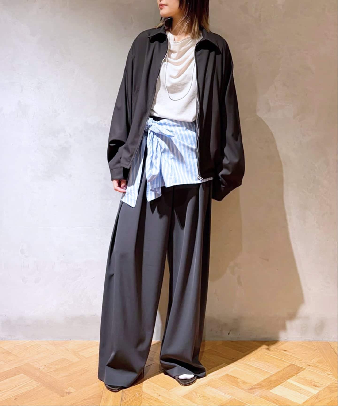 KAPTAIN SUNSHINE キャプテンサンシャイン Wool Poplin Zip ブルゾン