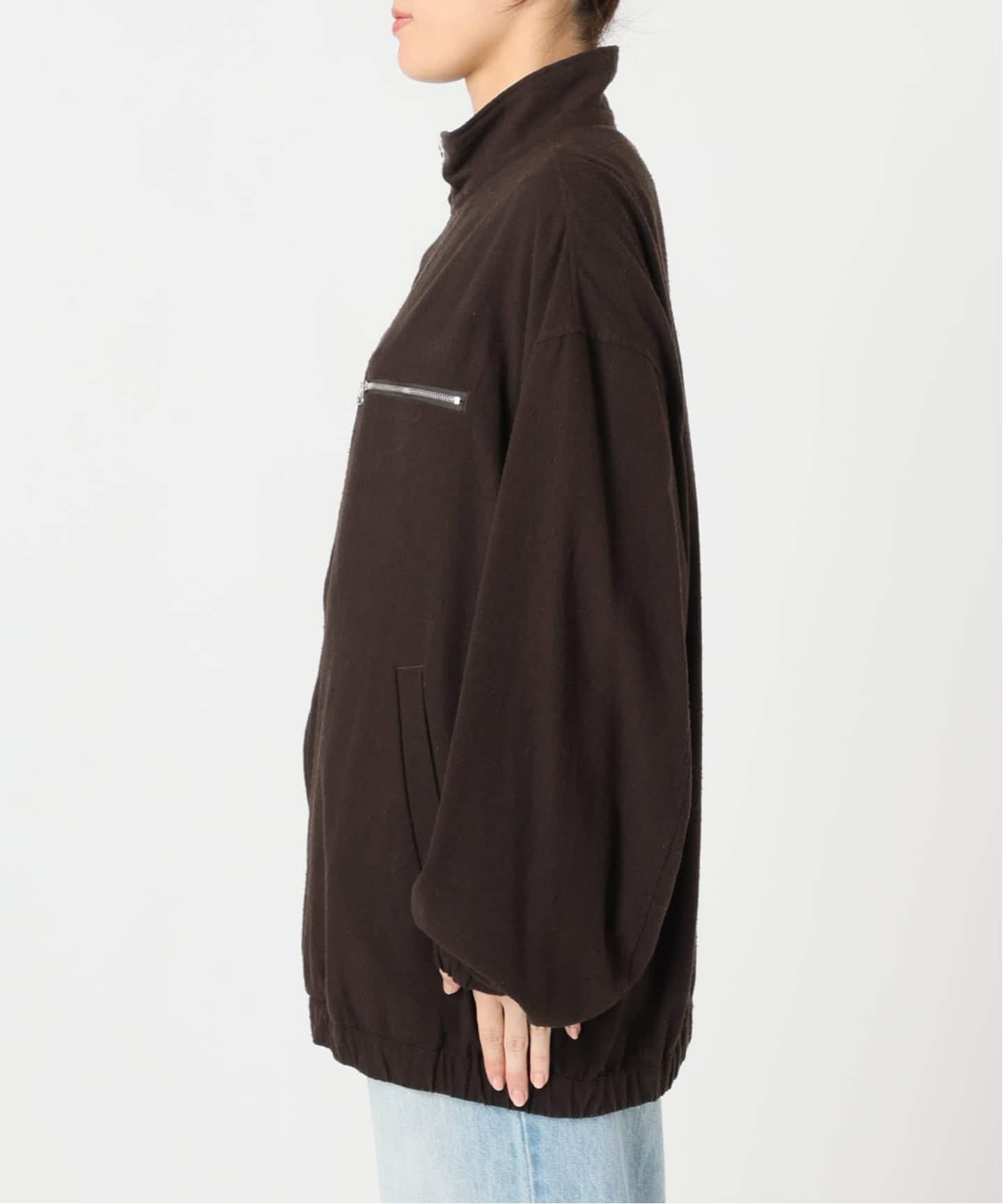 JANE SMITH / ジェーンスミス GARMENT DYED SILK NOIL ZIP ブルゾン