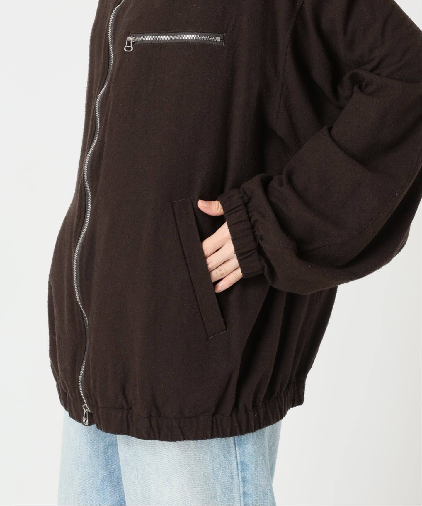 JANE SMITH / ジェーンスミス GARMENT DYED SILK NOIL ZIP ブルゾン