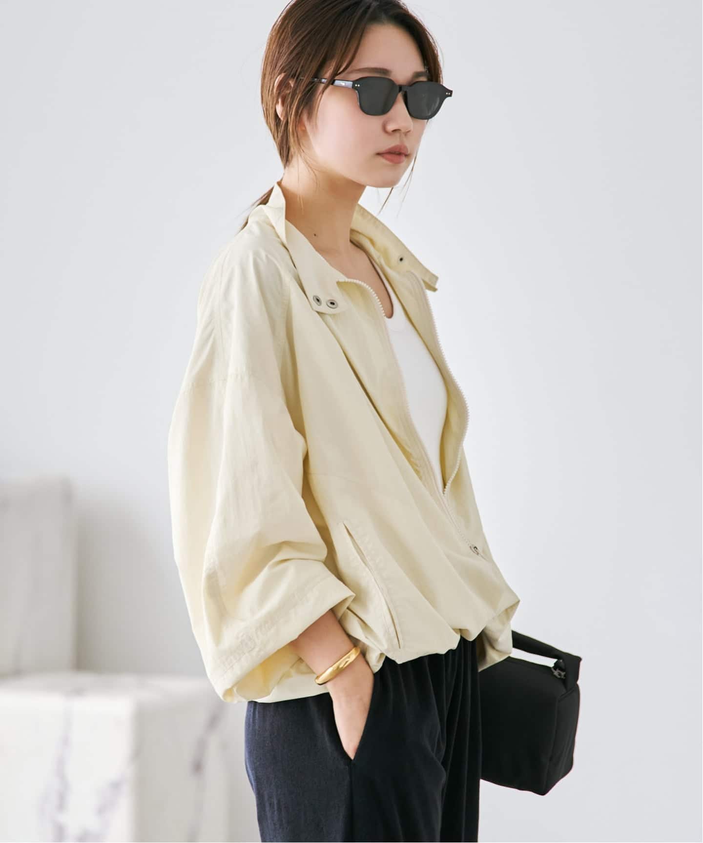 追加》le / ル 別注 GLOSSY HIGH NECK VOLUME ブルゾン 2（その他
