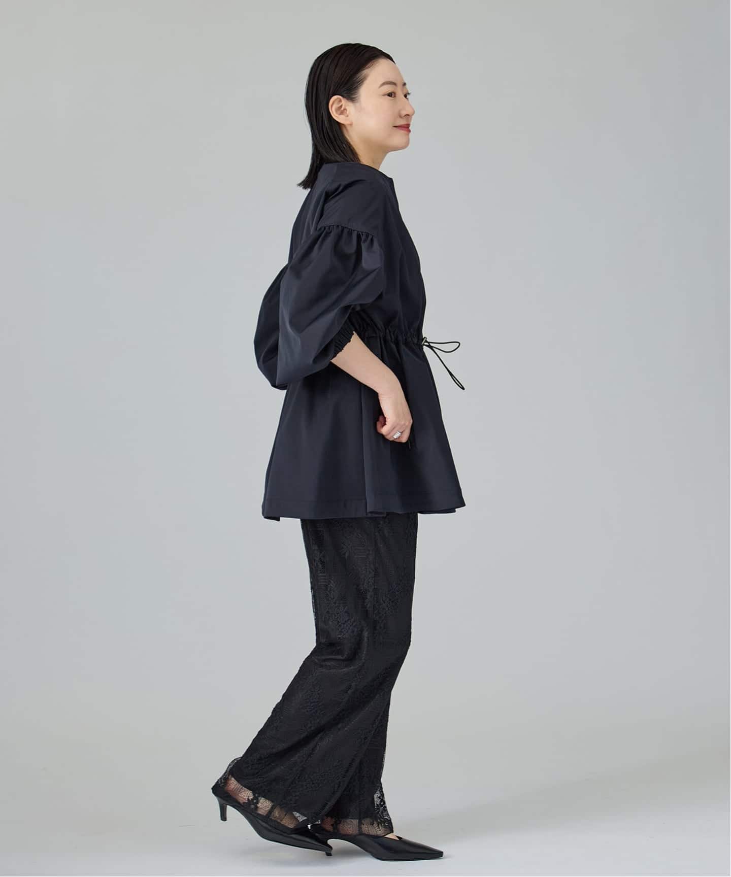 追加2予約》ノーカラーギャザーZIPブルゾン（その他ブルゾン／アウター