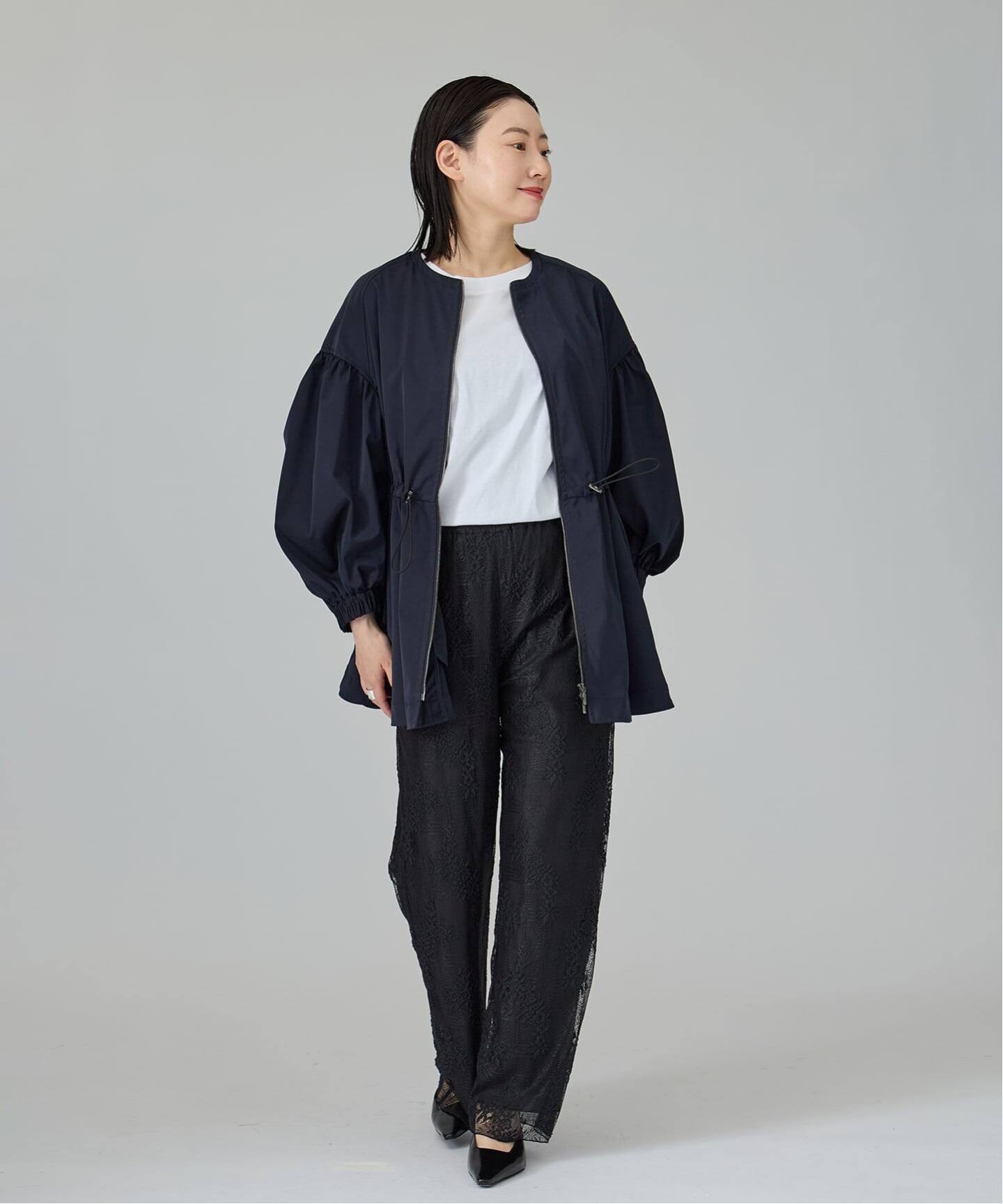 追加2予約》ノーカラーギャザーZIPブルゾン（その他ブルゾン／アウター