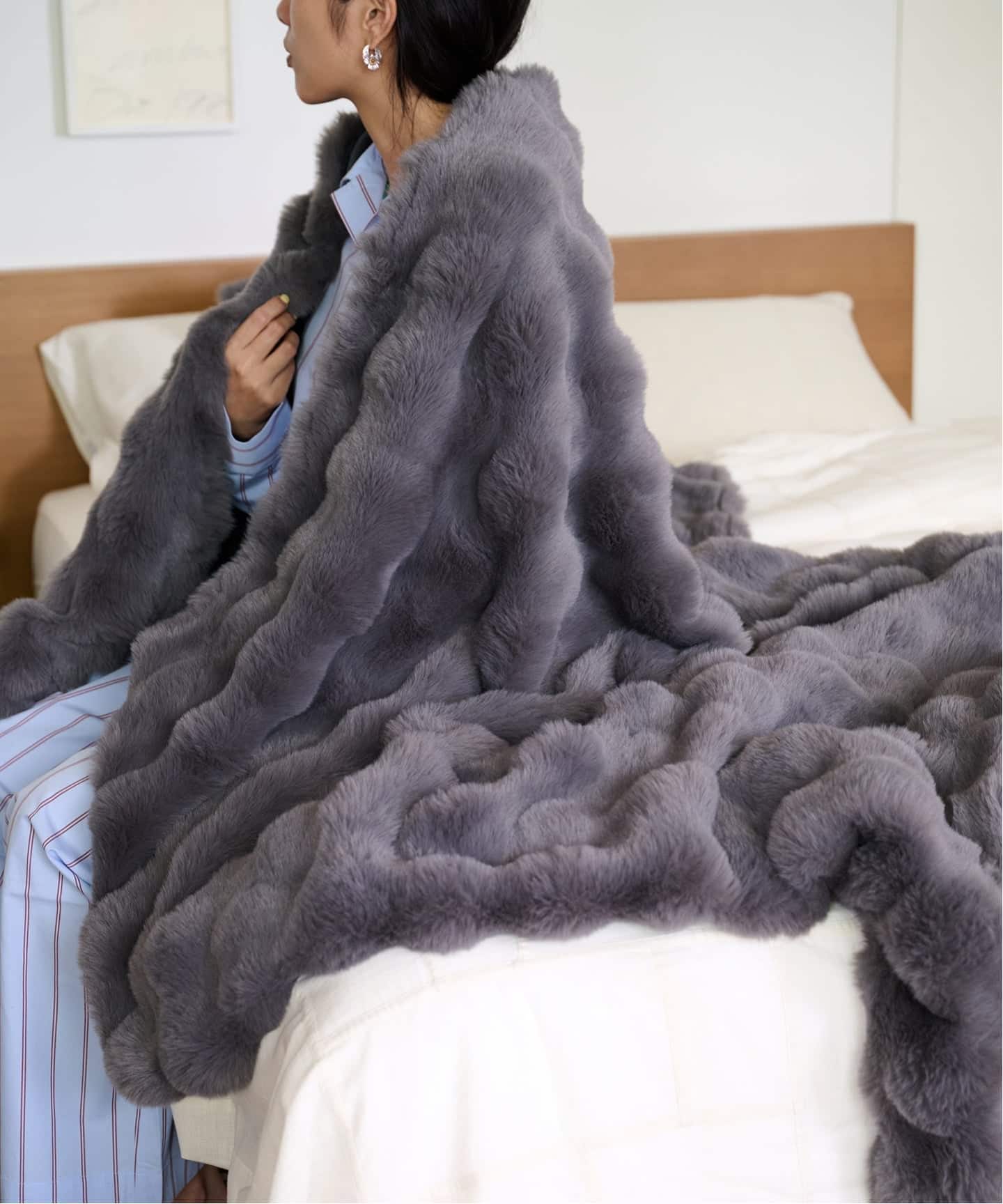 予約》FUR BLANKET L 145X200 フェイクファー ブランケット