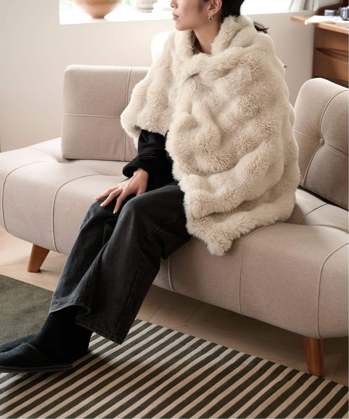 予約》FUR BLANKET S 70X120 フェイクファー ブランケット