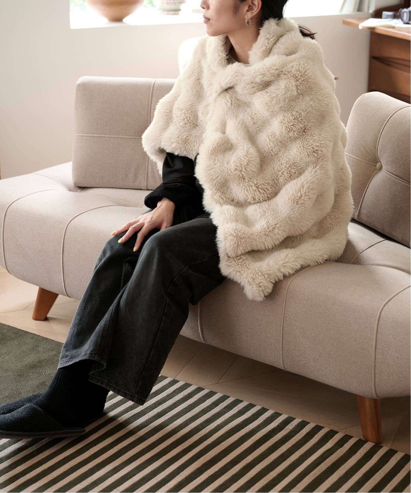 予約》FUR BLANKET S 70X120 フェイクファー ブランケット 