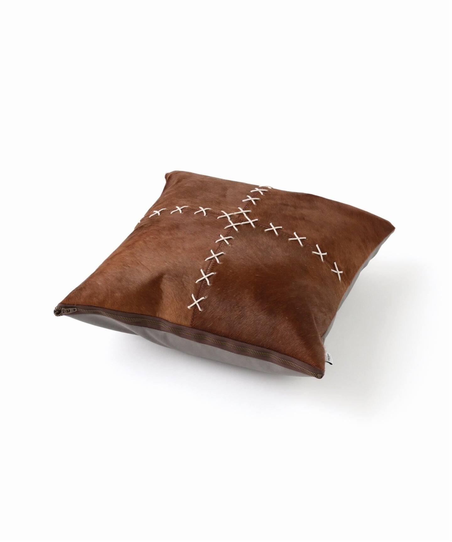 COWHIDE CUSHION BR PATCH クッションカバー 45cm（クッション