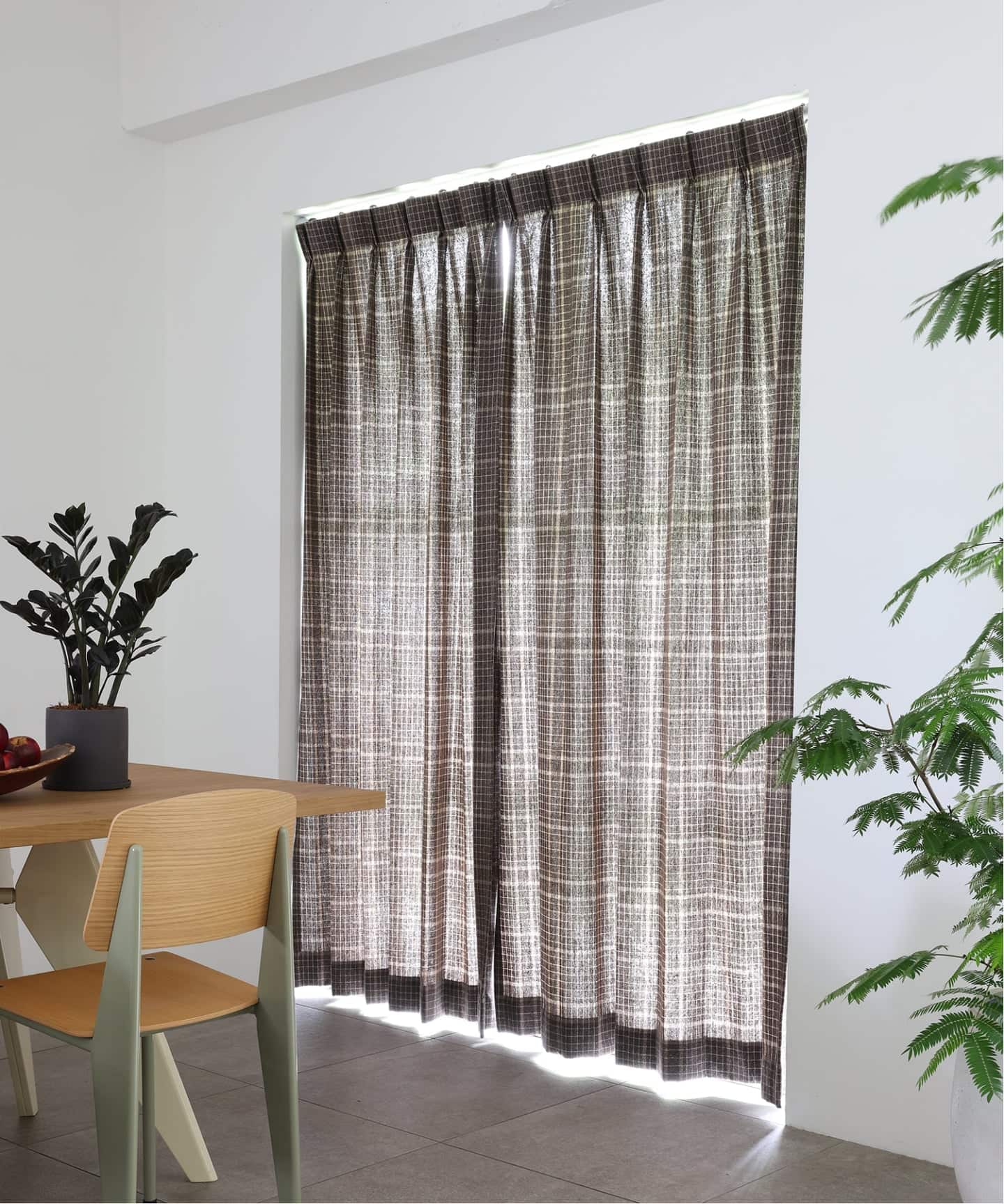予約》CURTAIN PLAID 100x178 2枚セット（インテリアファブリック