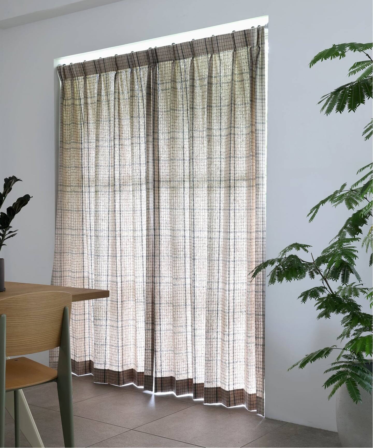 予約》CURTAIN PLAID 100x220 2枚セット（インテリアファブリック