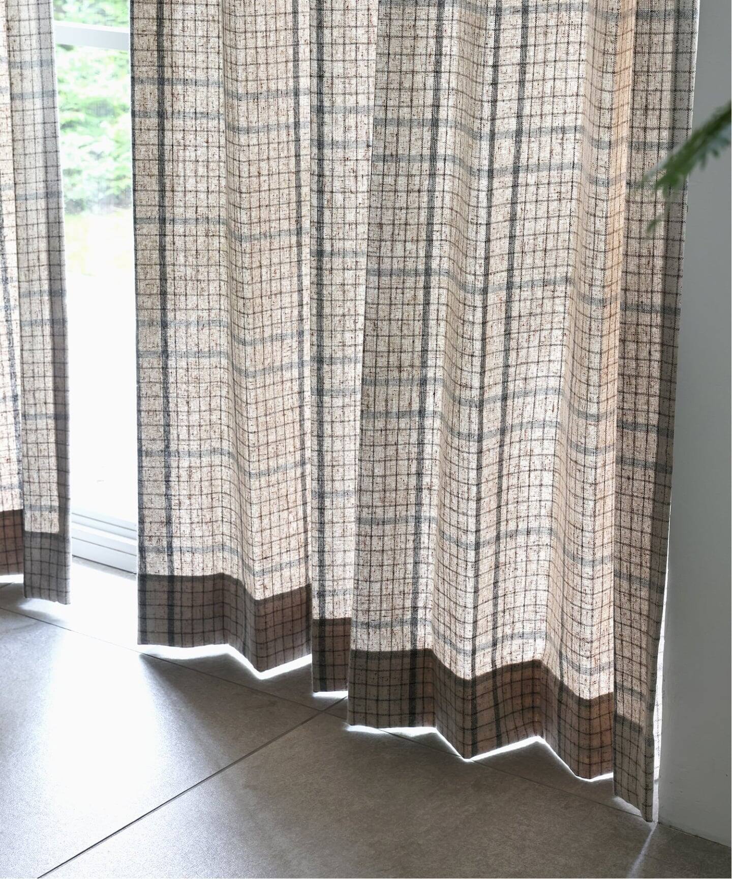 予約》CURTAIN PLAID 100x220 2枚セット（インテリアファブリック