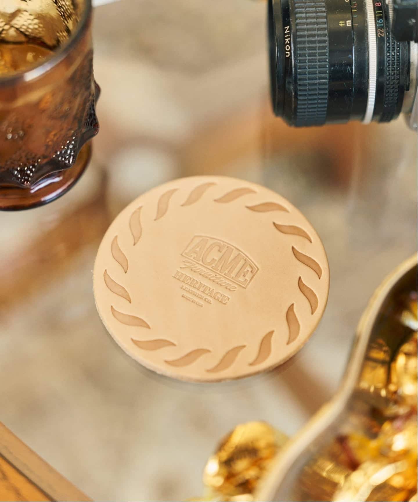 HELITAGE LEATHER】ACME別注 LEATHER COASTER コースター（食器