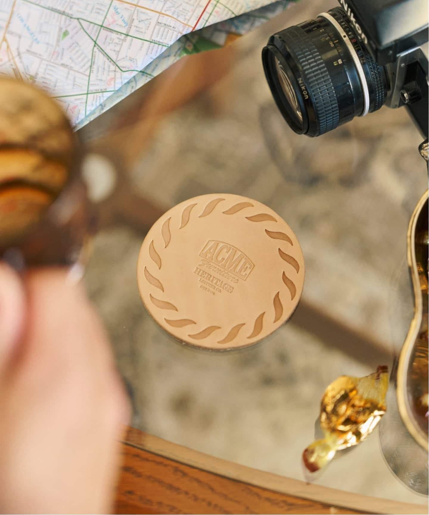 HELITAGE LEATHER】ACME別注 LEATHER COASTER コースター（食器
