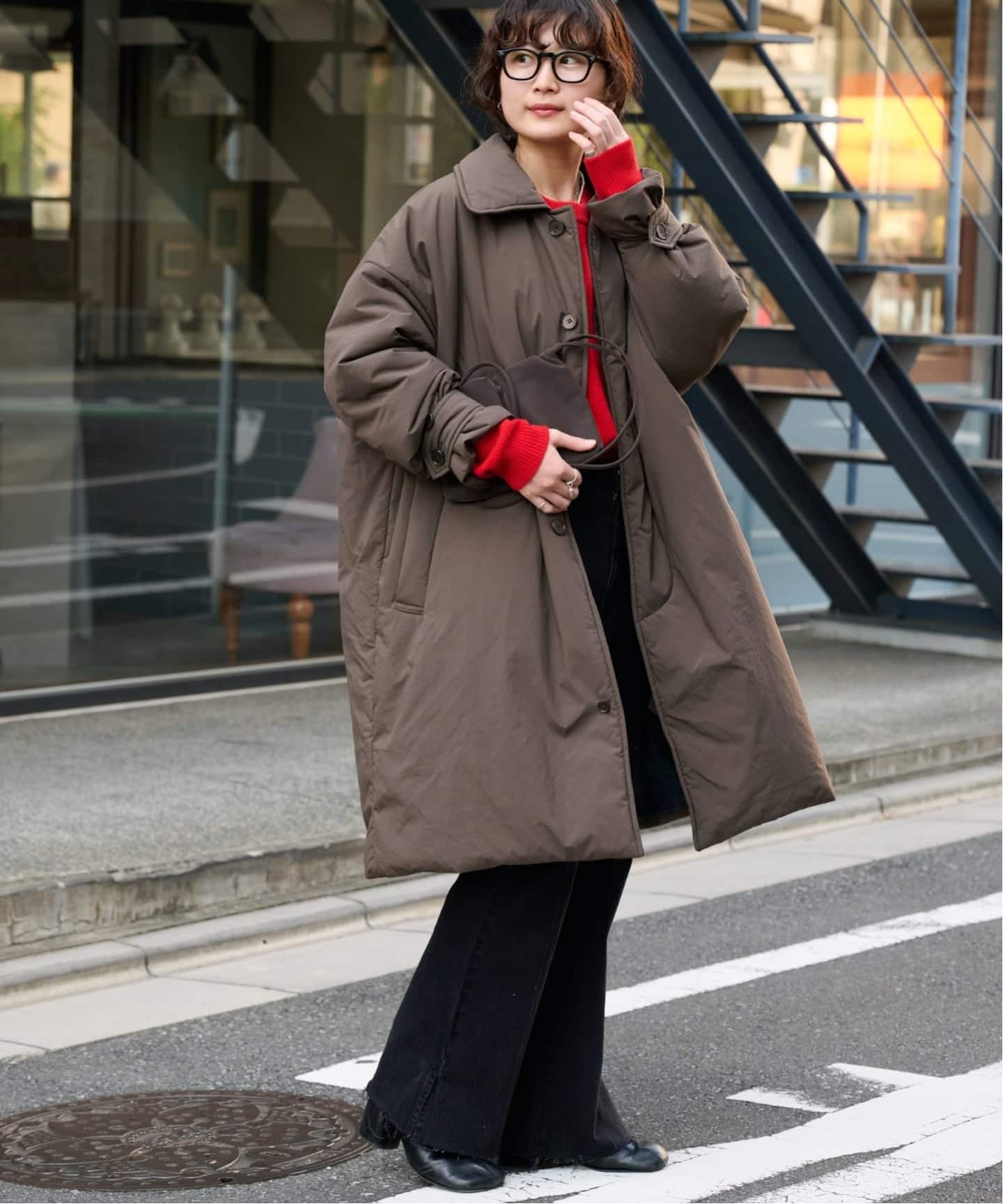 ≪予約≫TARTAN LINER 中綿ステンカラーコート（中綿・キルティング