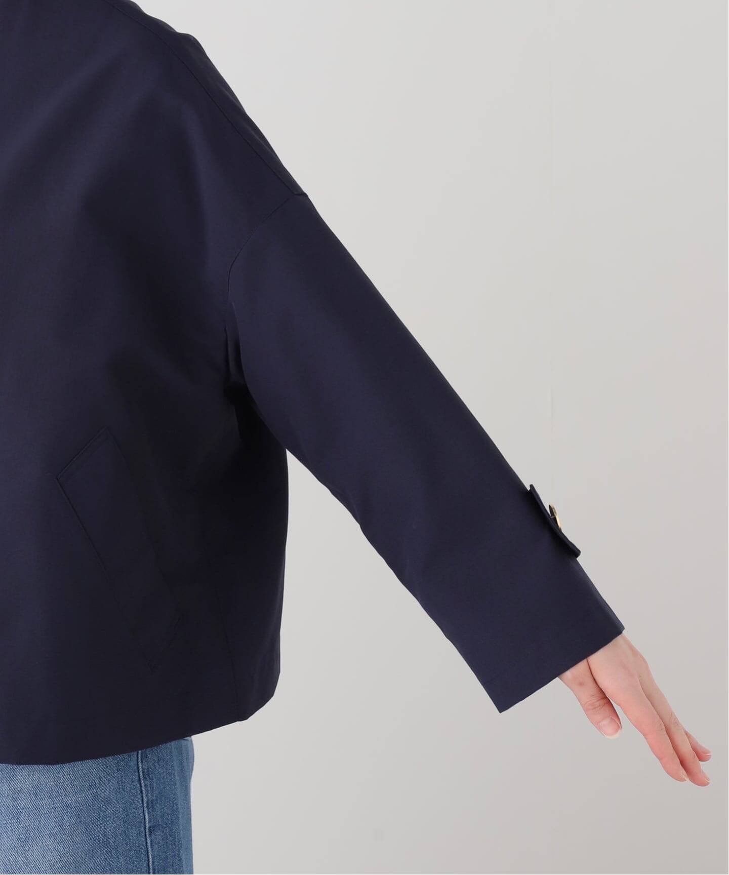 Traditional Weather ノーカラー　ジャケット 濃紺 TRADITIONAL WEATHERWEAR MALTON NO COLLAR SHORT（ノーカラーコート