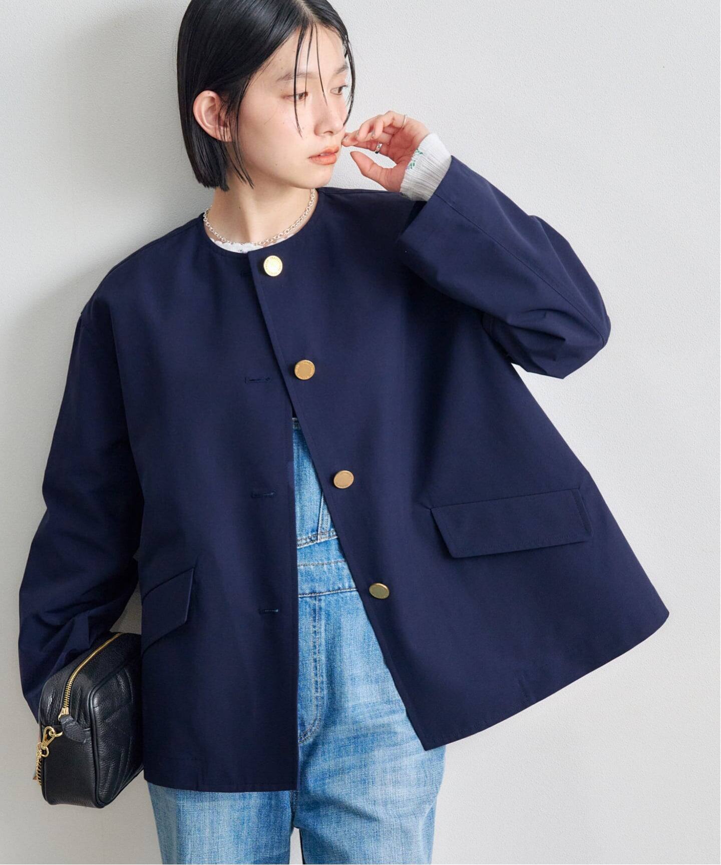 TRADITIONAL WEATHERWEAR LINTON NO COLLAR SHORT（ノーカラーコート 