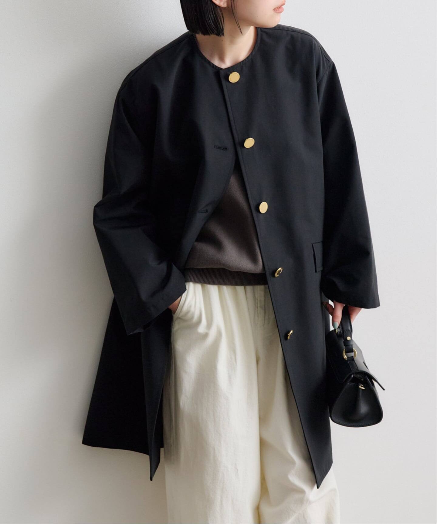 新品未使用 定価12.1万 DOMELLE LINTON ノーカラージャケット TRADITIONAL WEATHERWEAR LINTON NO COLLAR（ノーカラーコート