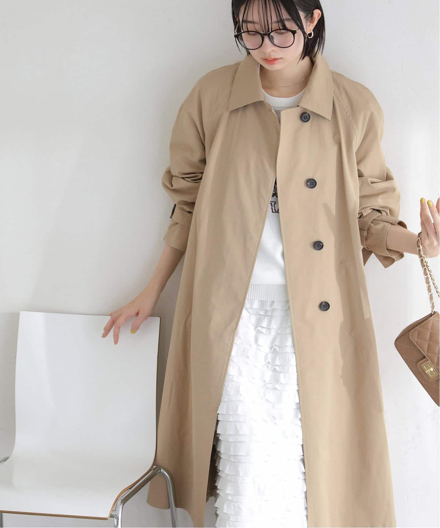 予約》ステンカラーライトコート（ステンカラーコート）｜La Totalite