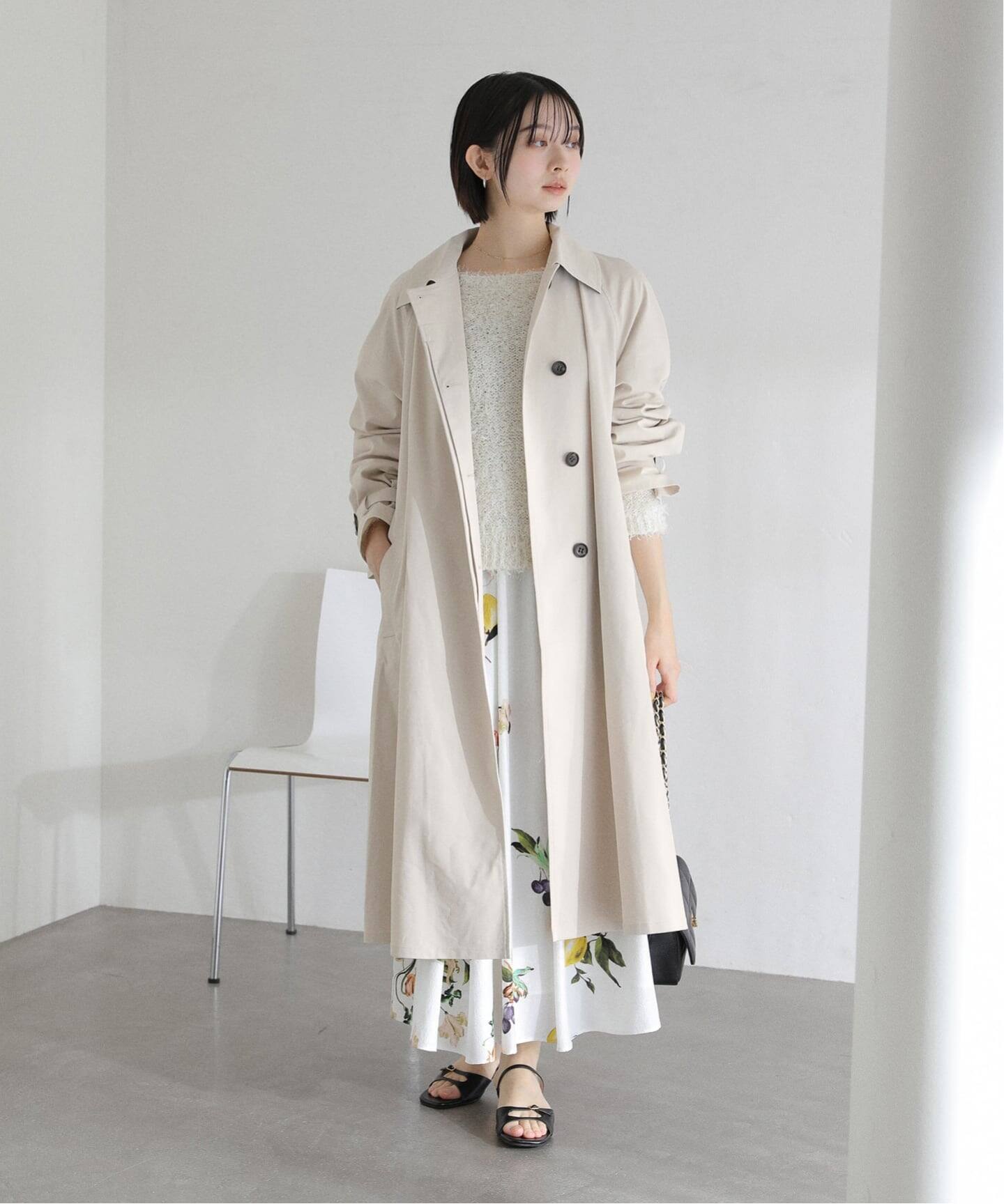 24AW ラトータリテ ステンカラーコート 定価4.9万 ロング キャメル 38 ステンカラーライトコート（ステンカラーコート）｜La Totalite（ラ