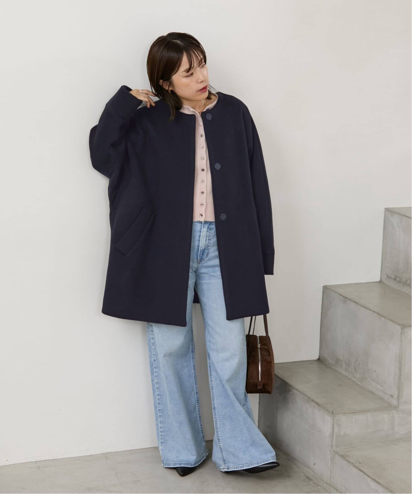 【TICCA/ティッカ】ジャケコート ネイビー 予約》TICCA / ティッカ ノーカラーコート（ノーカラーコート）｜La