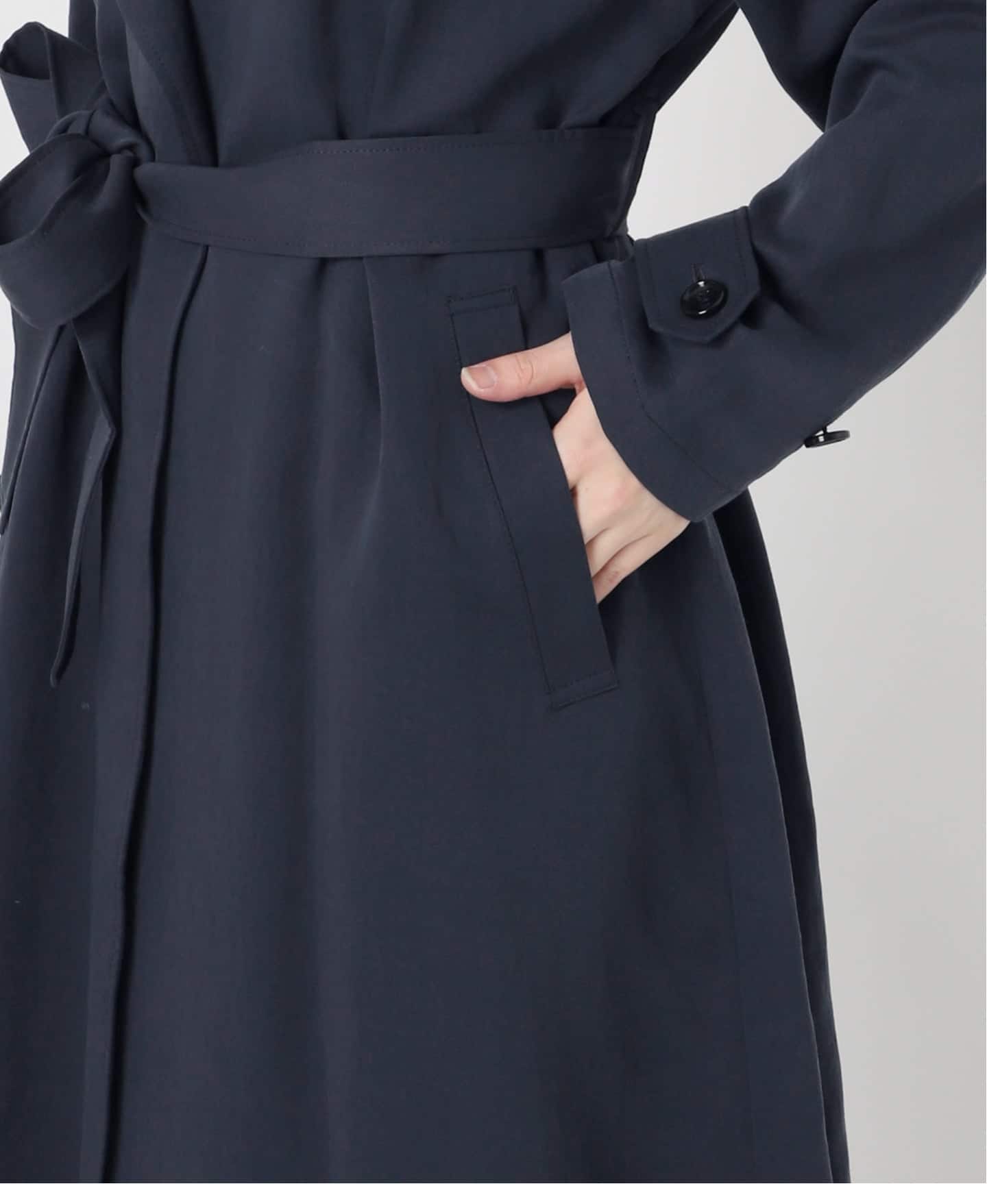未使用級✨22AW　Spick & Span マンテココート　ネイビー ノーカラーコート（ノーカラーコート）｜Spick & Span（スピック