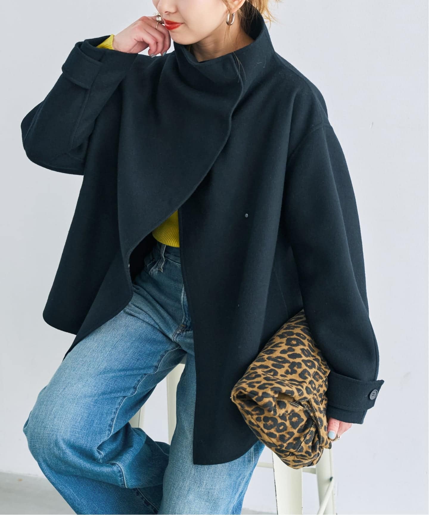 予約》ビーバーニュアンスカラーショートコート（ノーカラーコート
