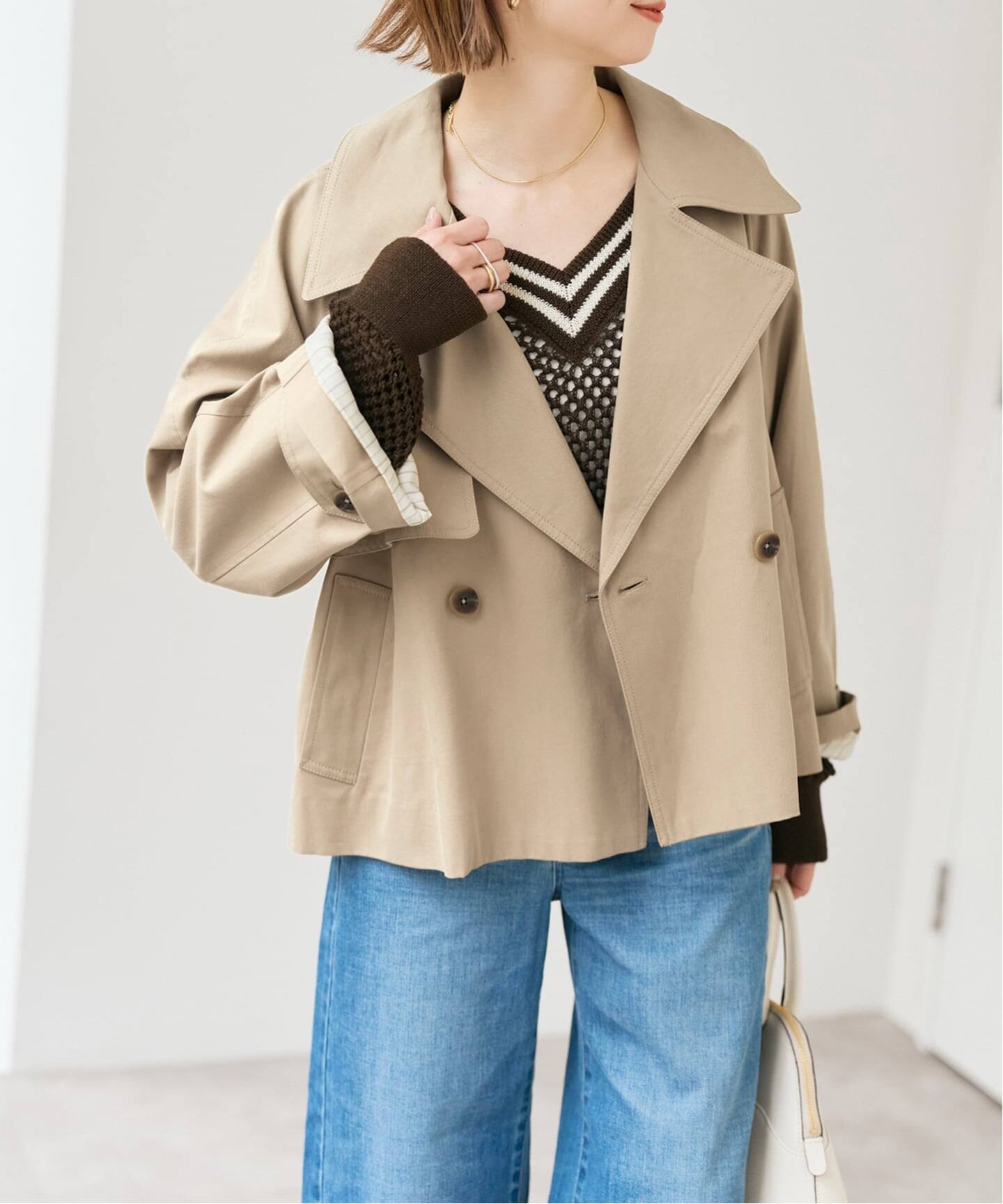spick & span ソフトツイルショートトレンチコート ソフトツイルショートトレンチコート（トレンチコート）｜Spick & Span