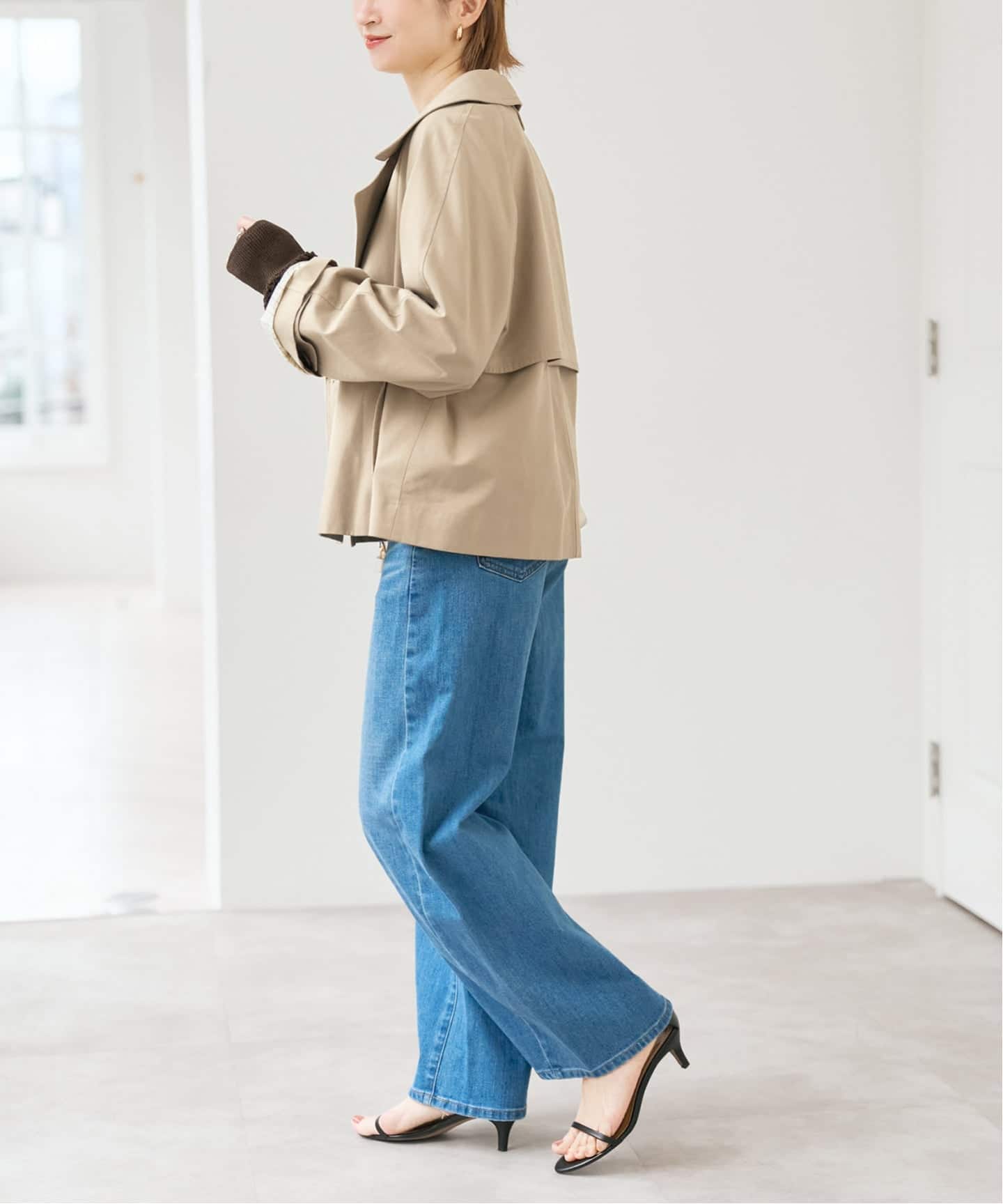 予約》ソフトツイルショートトレンチコート（トレンチコート）｜Spick