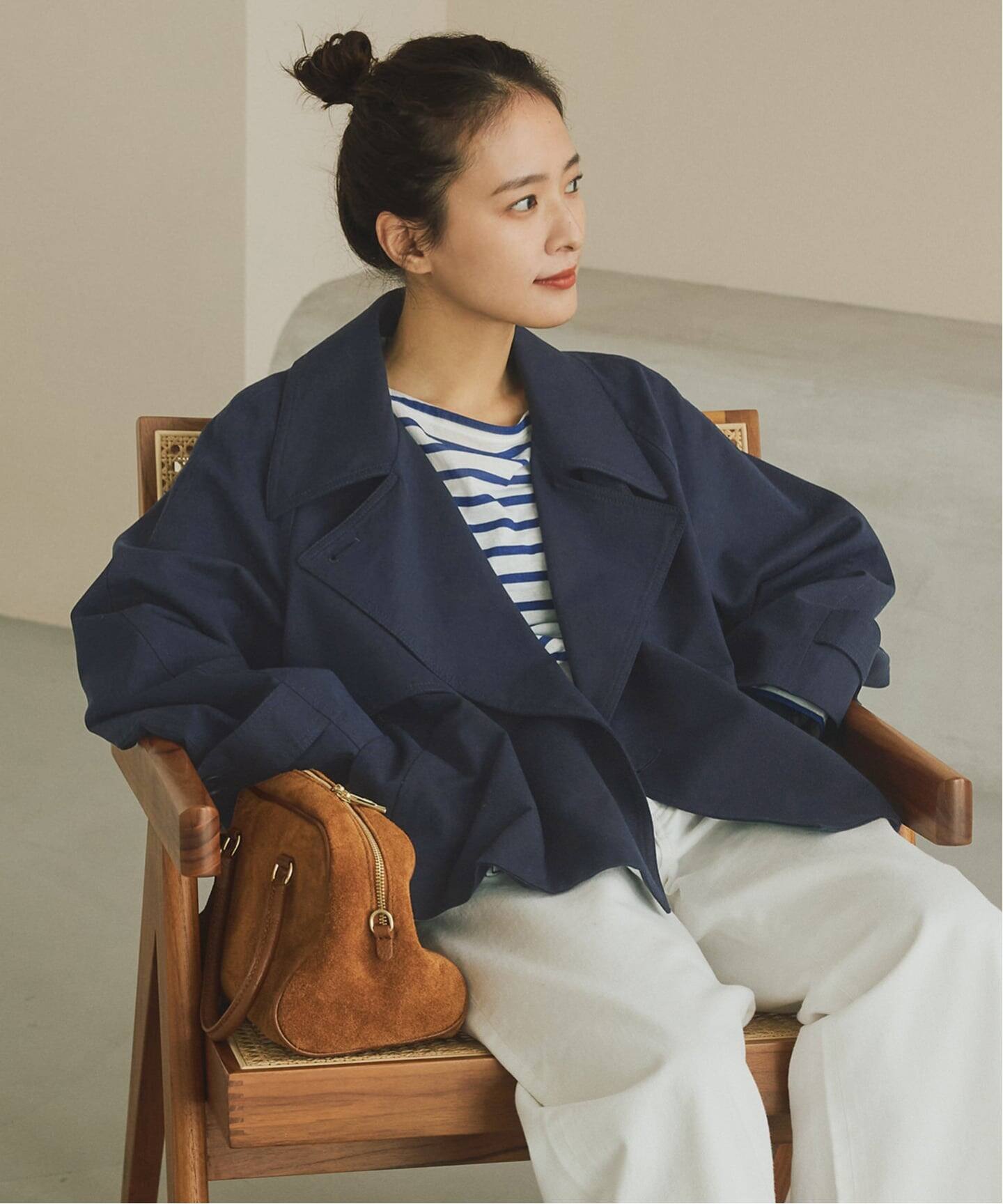 ソフトツイルショートトレンチコート（トレンチコート）｜Spick and