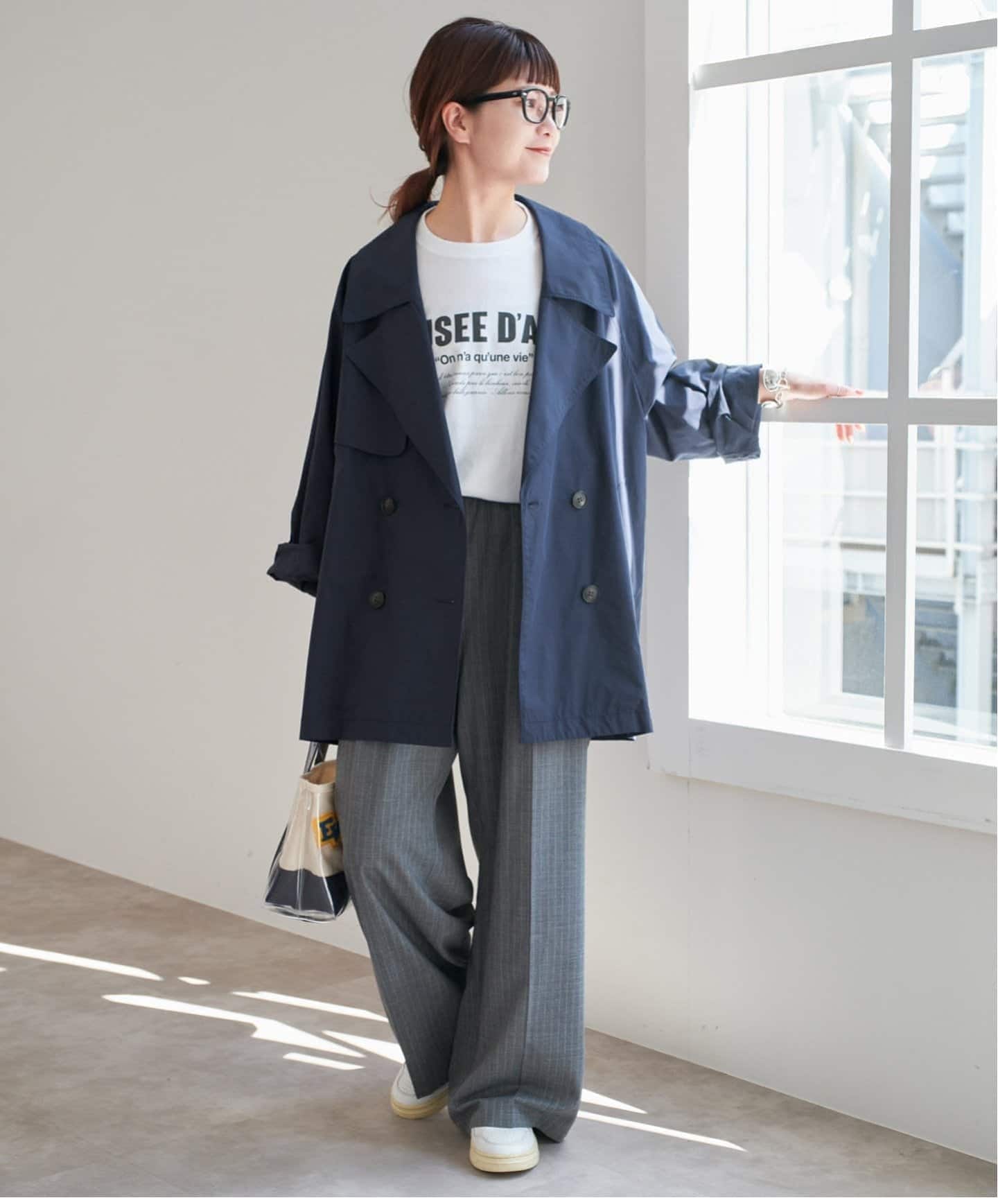 新色有り / 追加》C/Pミドル丈トレンチコート（トレンチコート