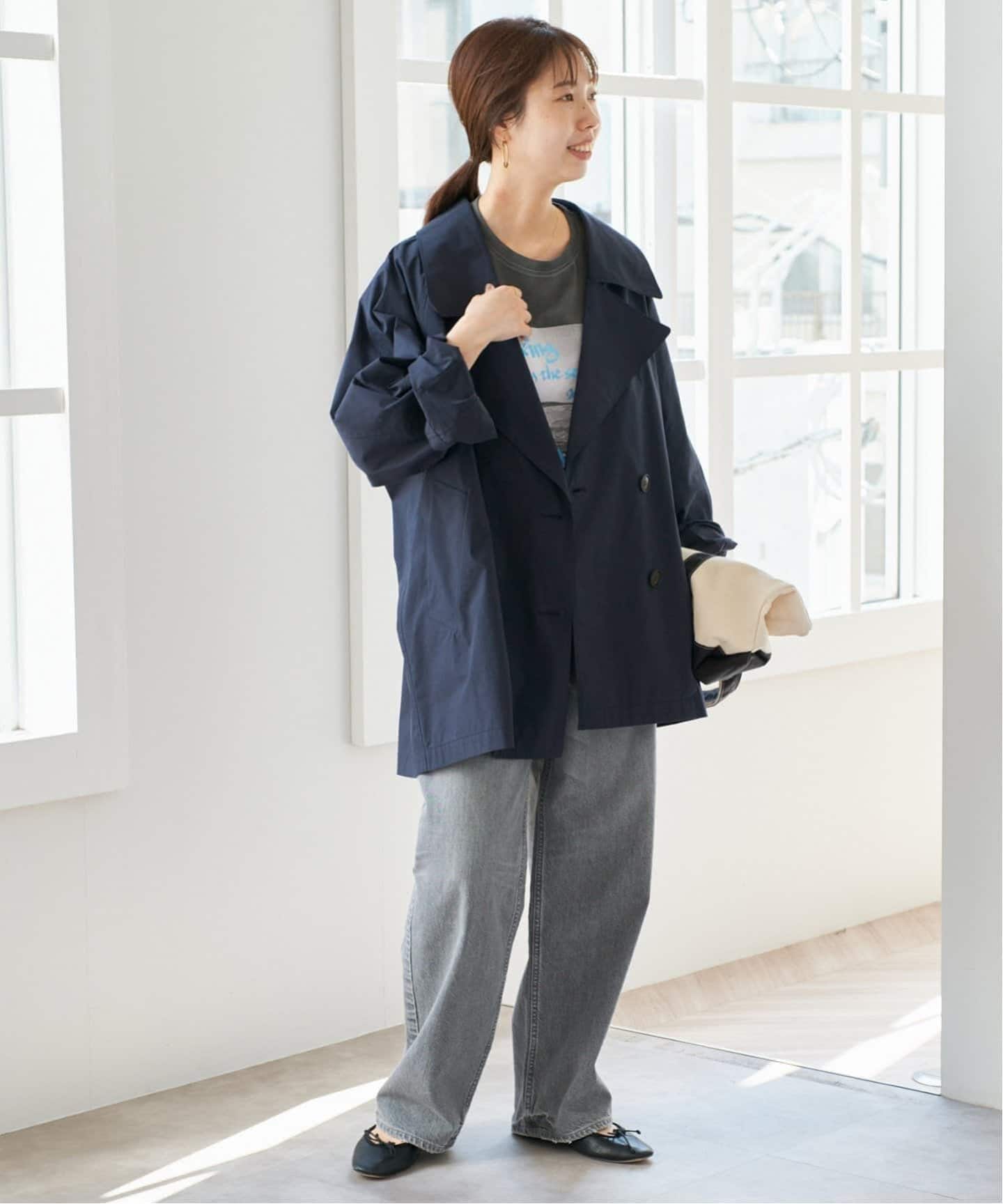 新色有り / 追加》C/Pミドル丈トレンチコート（トレンチコート