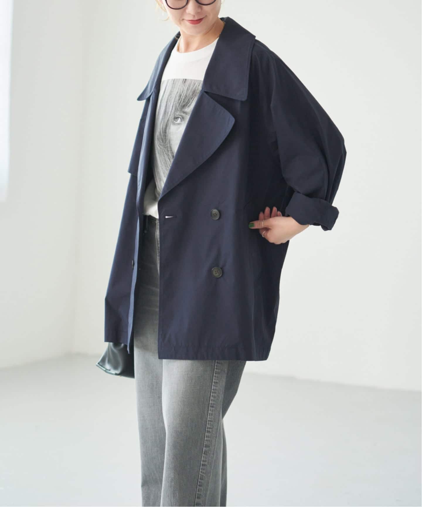 新色有り / 追加》C/Pミドル丈トレンチコート（トレンチコート