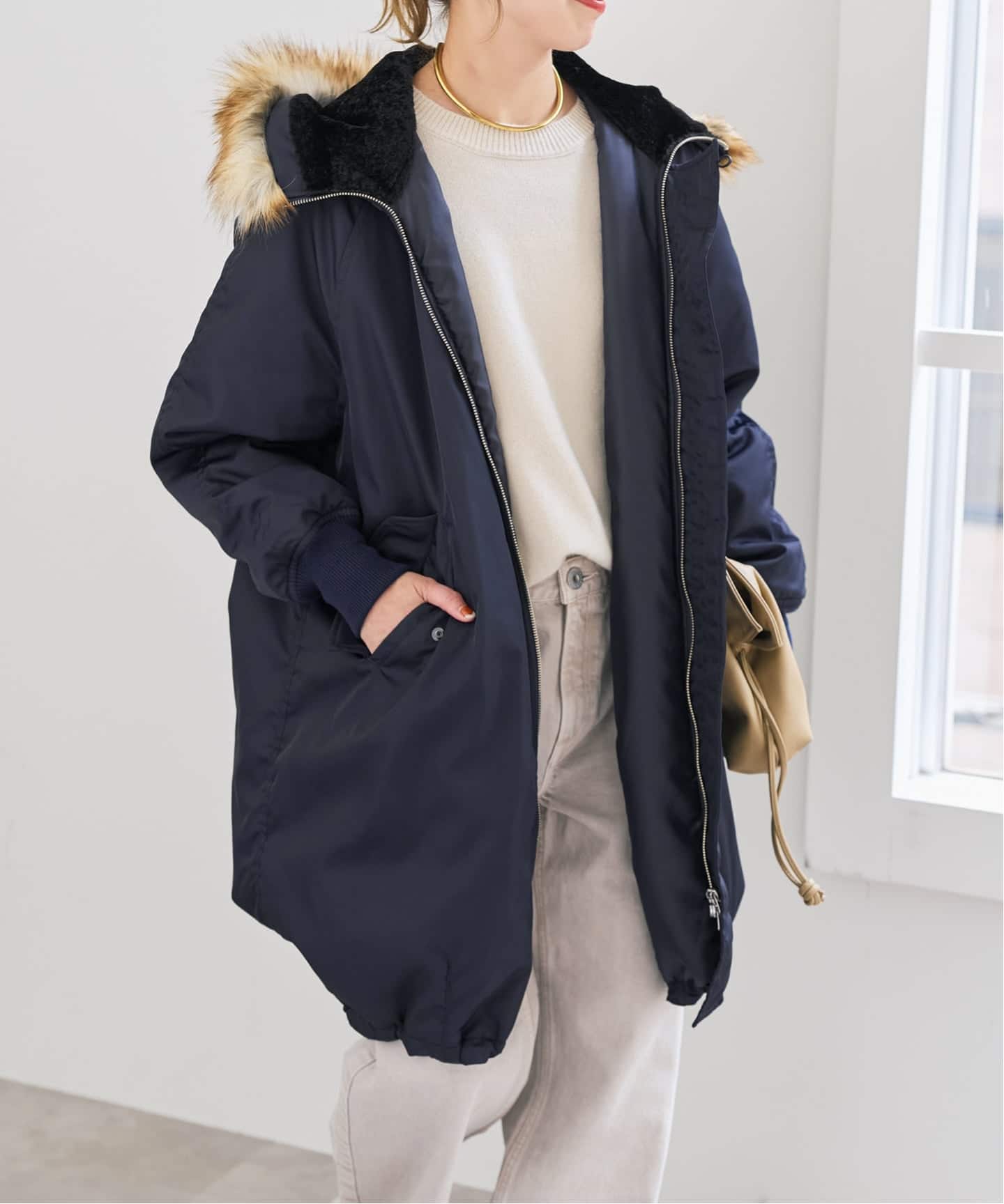 スピック&スパン　ネイビー ジップアップコート TICCA / ティッカ モッズコート（モッズコート）｜Spick & Span