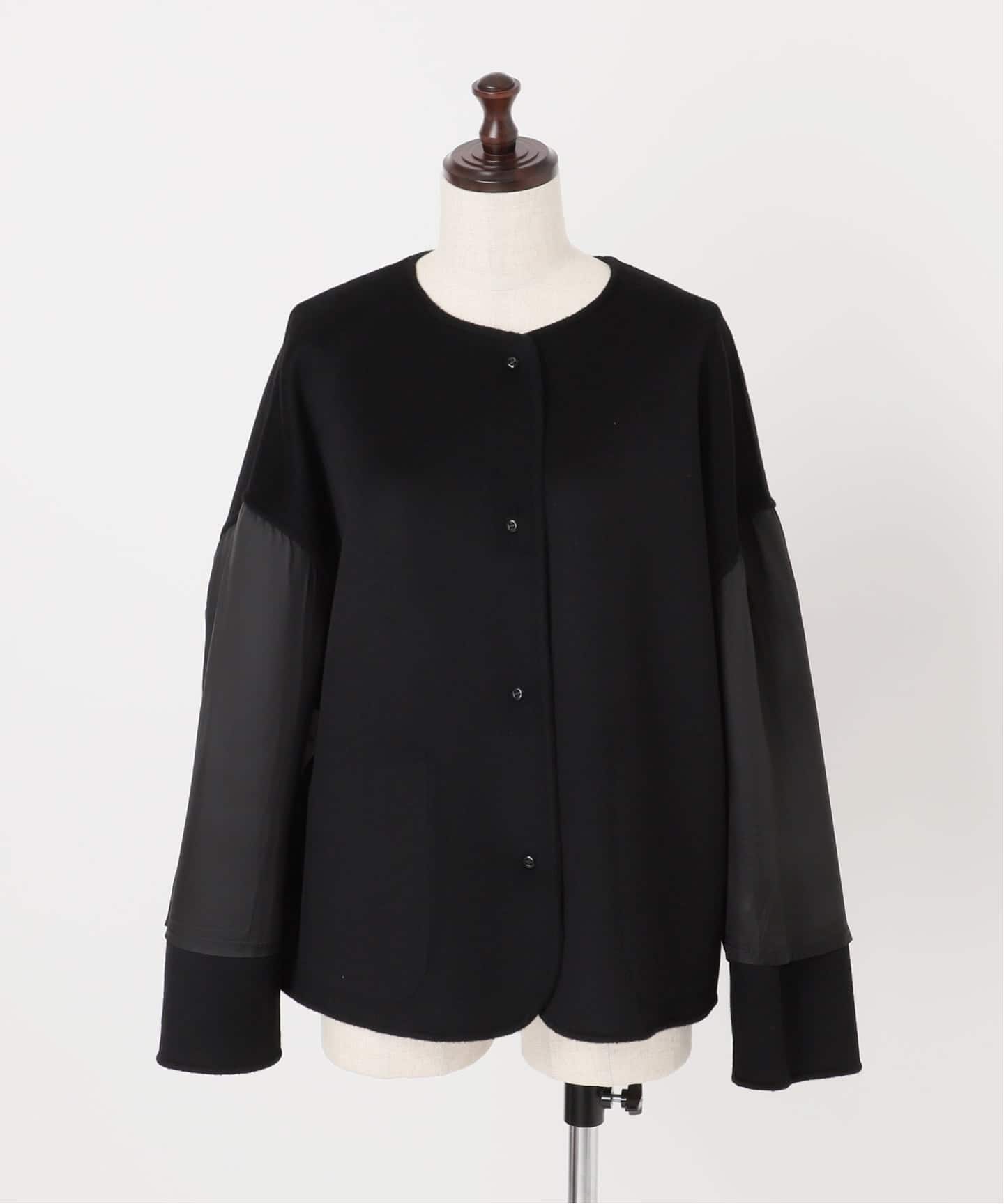 ≪予約≫ハミルトンリバークルーネックショートコート（ノーカラー