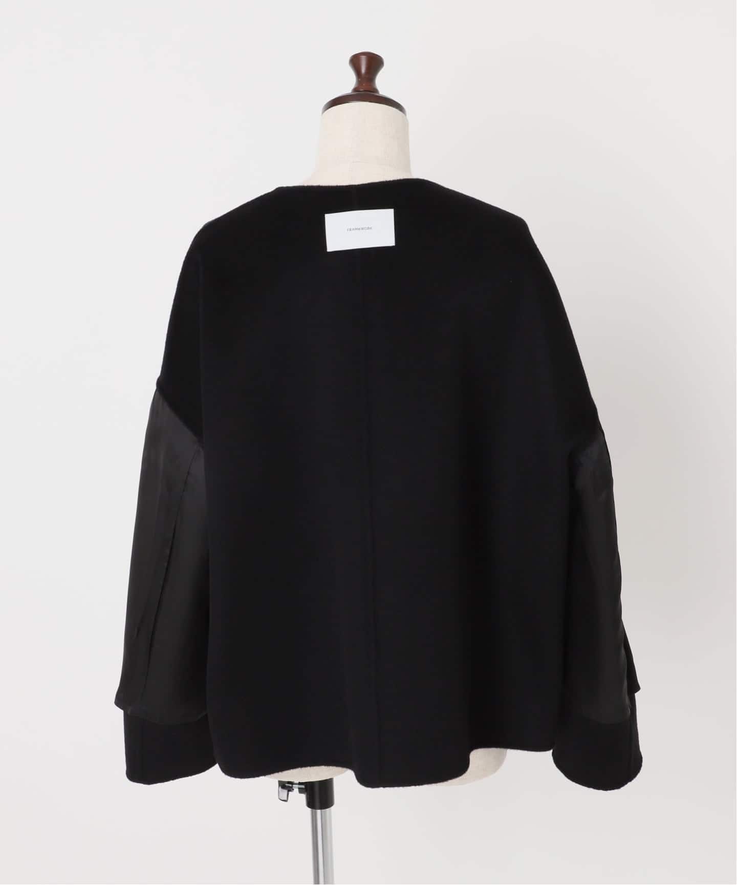 ≪予約≫ハミルトンリバークルーネックショートコート（ノーカラー