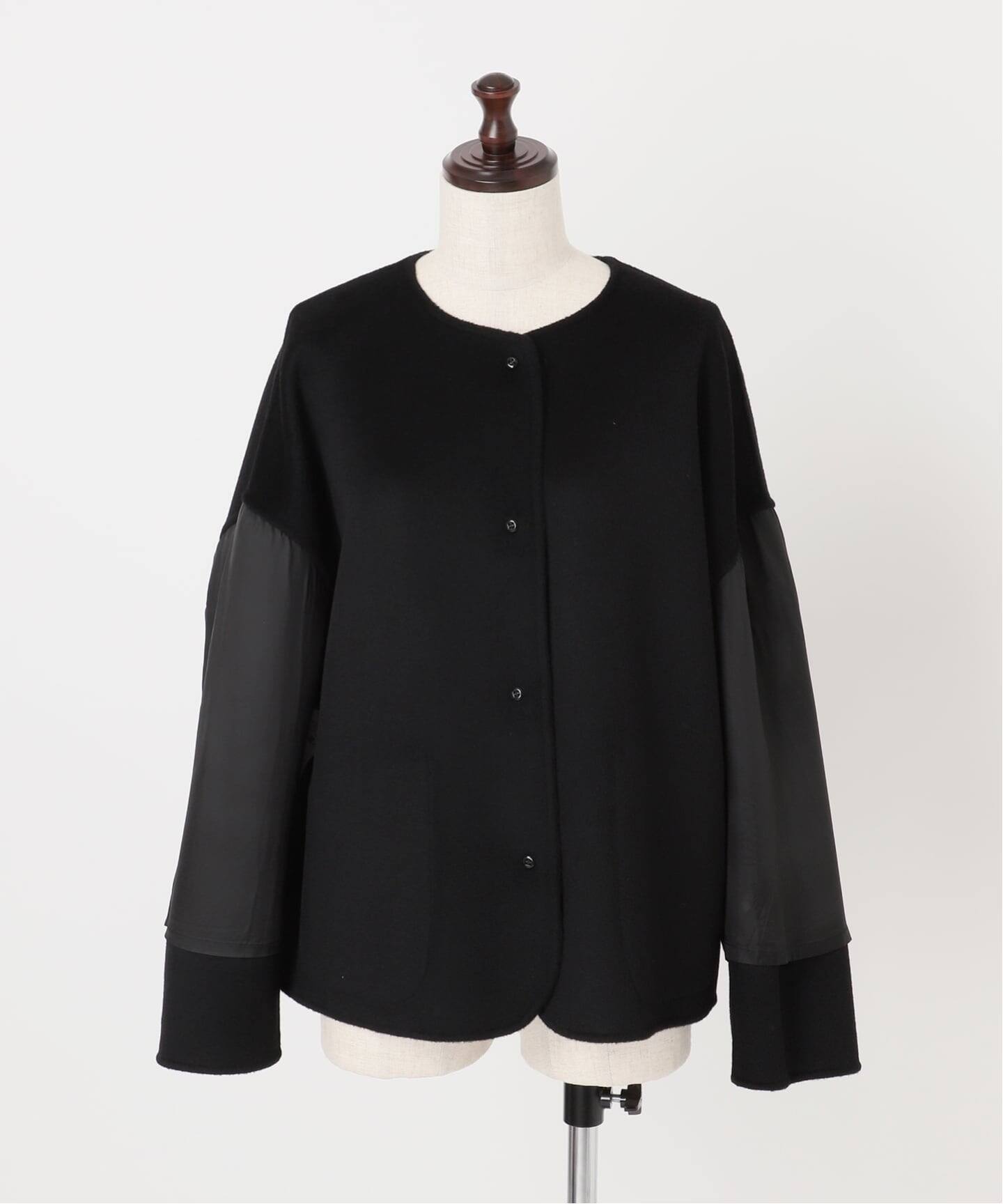 ≪予約≫ハミルトンリバークルーネックショートコート（ノーカラー