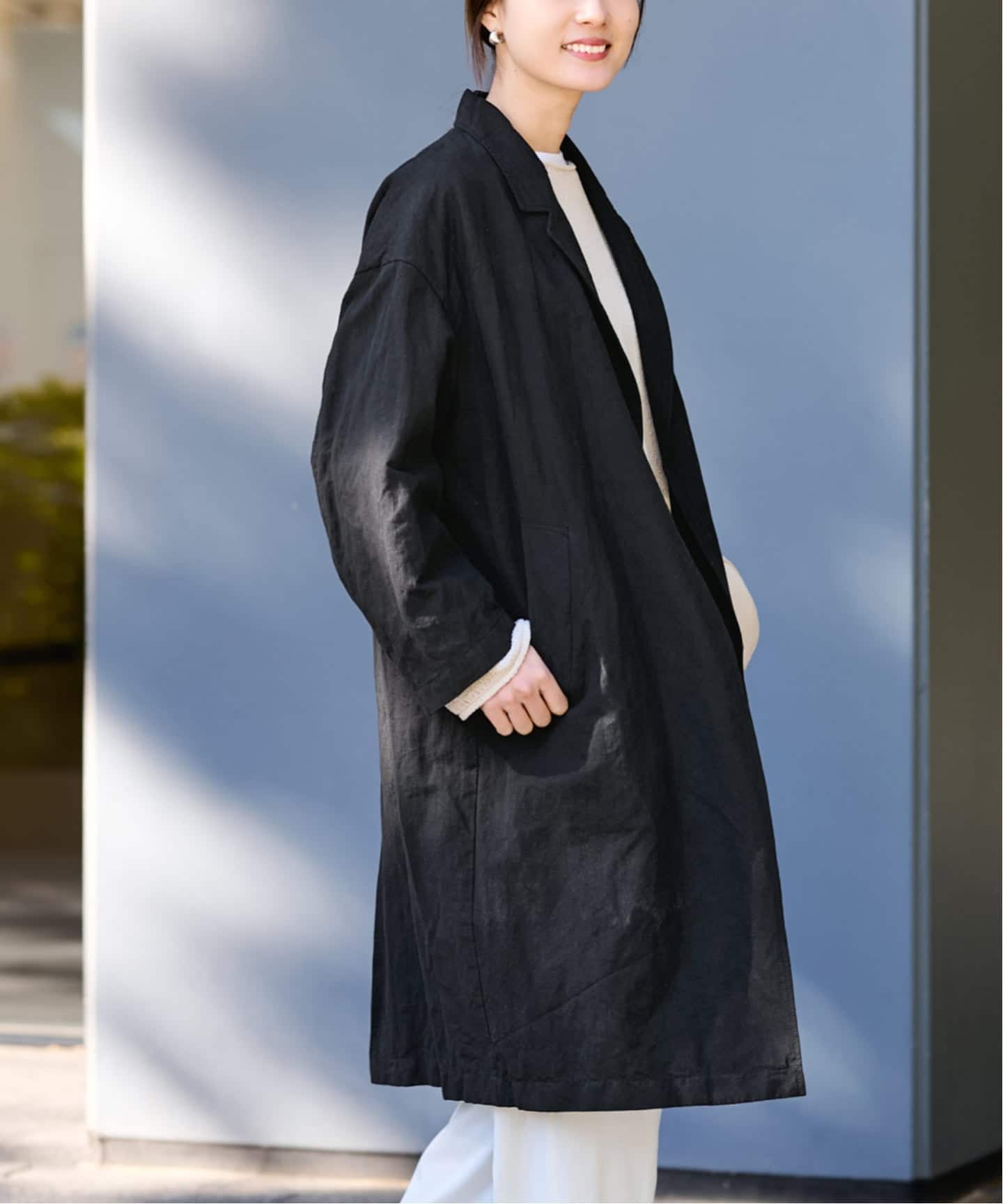 ≪一部カラーWEB限定 / 追加予約≫綿麻ポプリンコート（チェスター