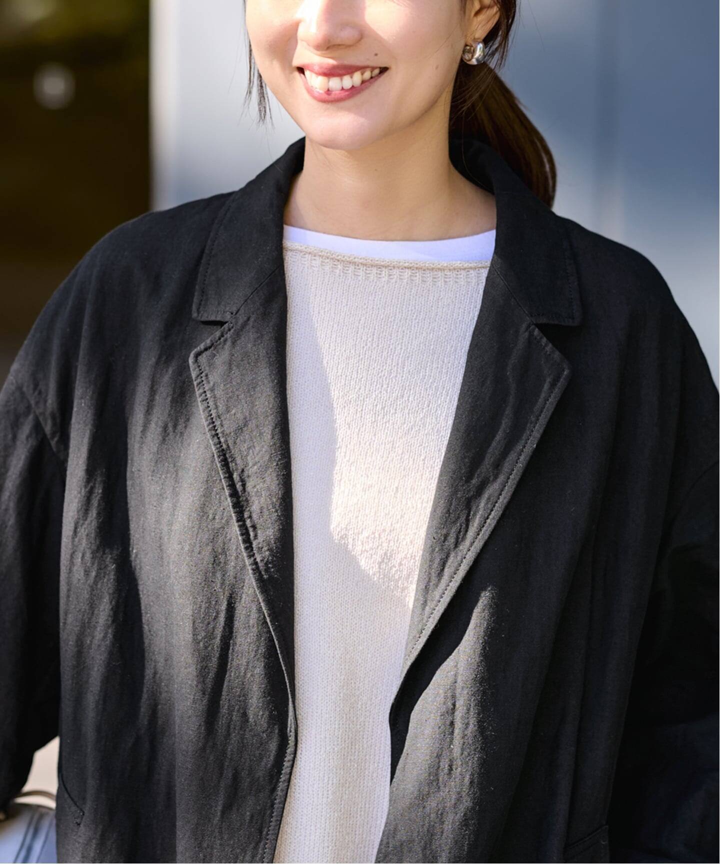 ≪一部カラーWEB限定 / 追加≫綿麻ポプリンコート（チェスターコート