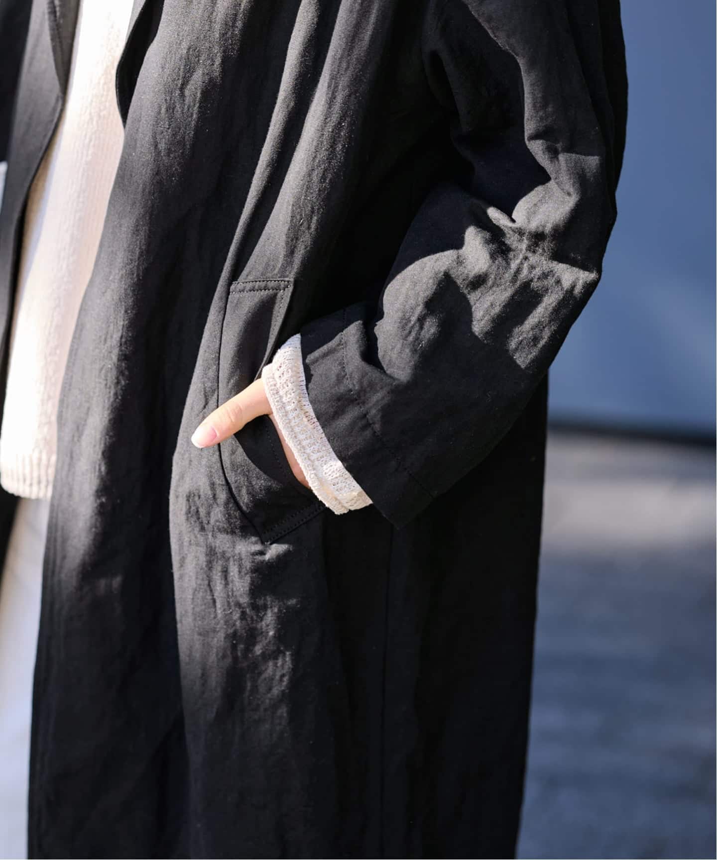 ≪一部カラーWEB限定 / 追加予約≫綿麻ポプリンコート（チェスター