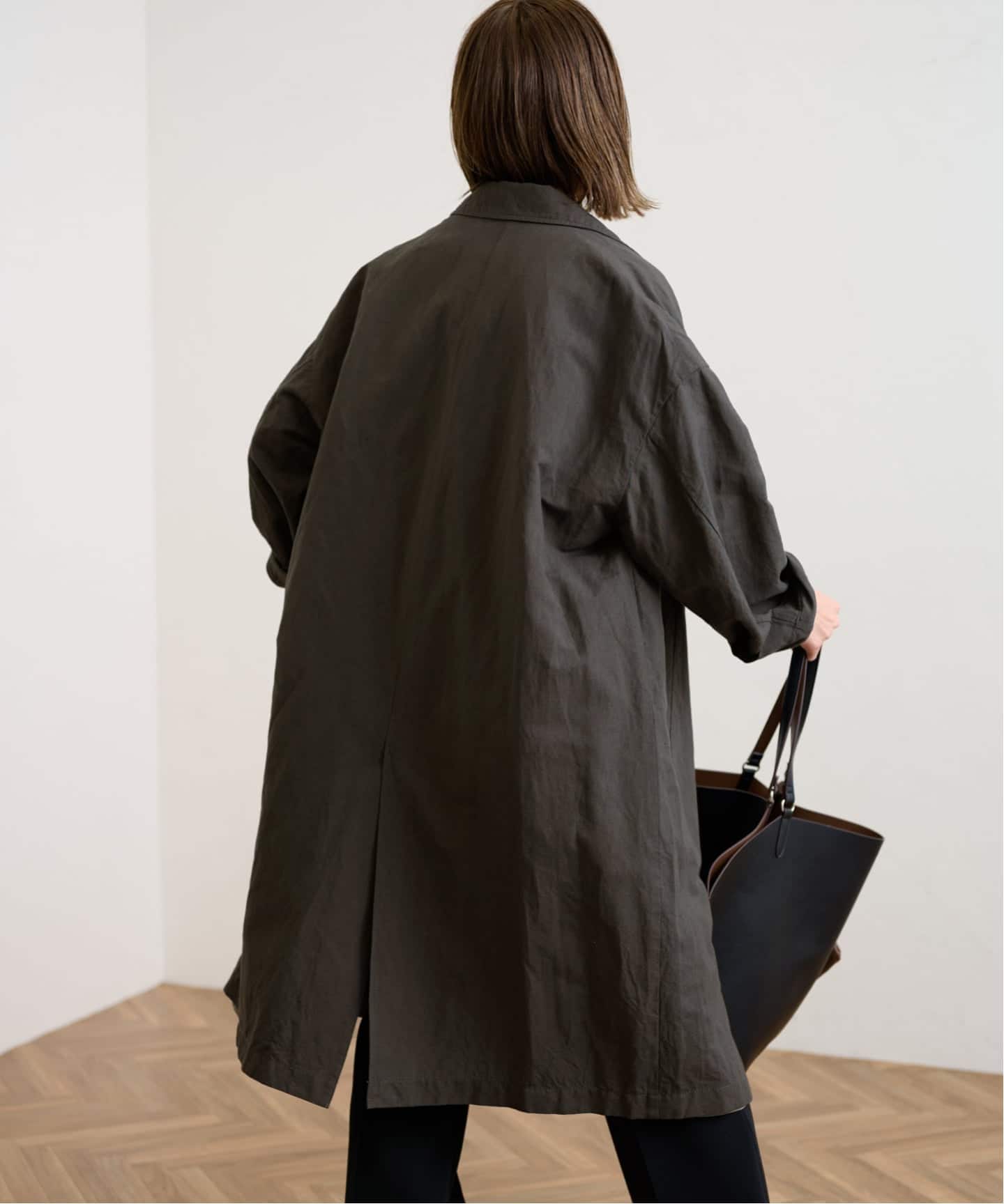 ≪一部カラーWEB限定 / 追加≫綿麻ポプリンコート（チェスターコート