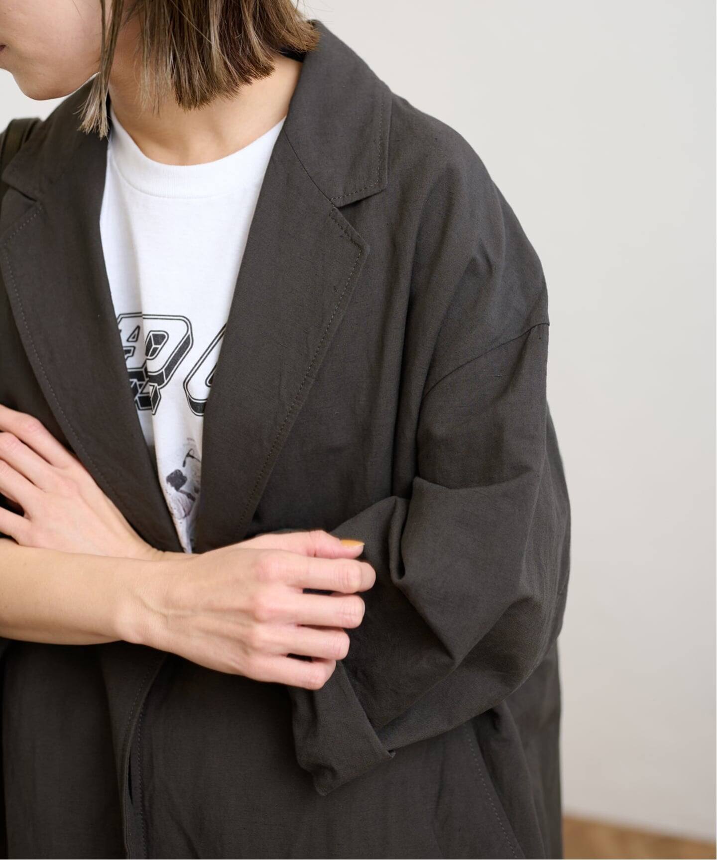 ≪一部カラーWEB限定 / 追加≫綿麻ポプリンコート（チェスターコート