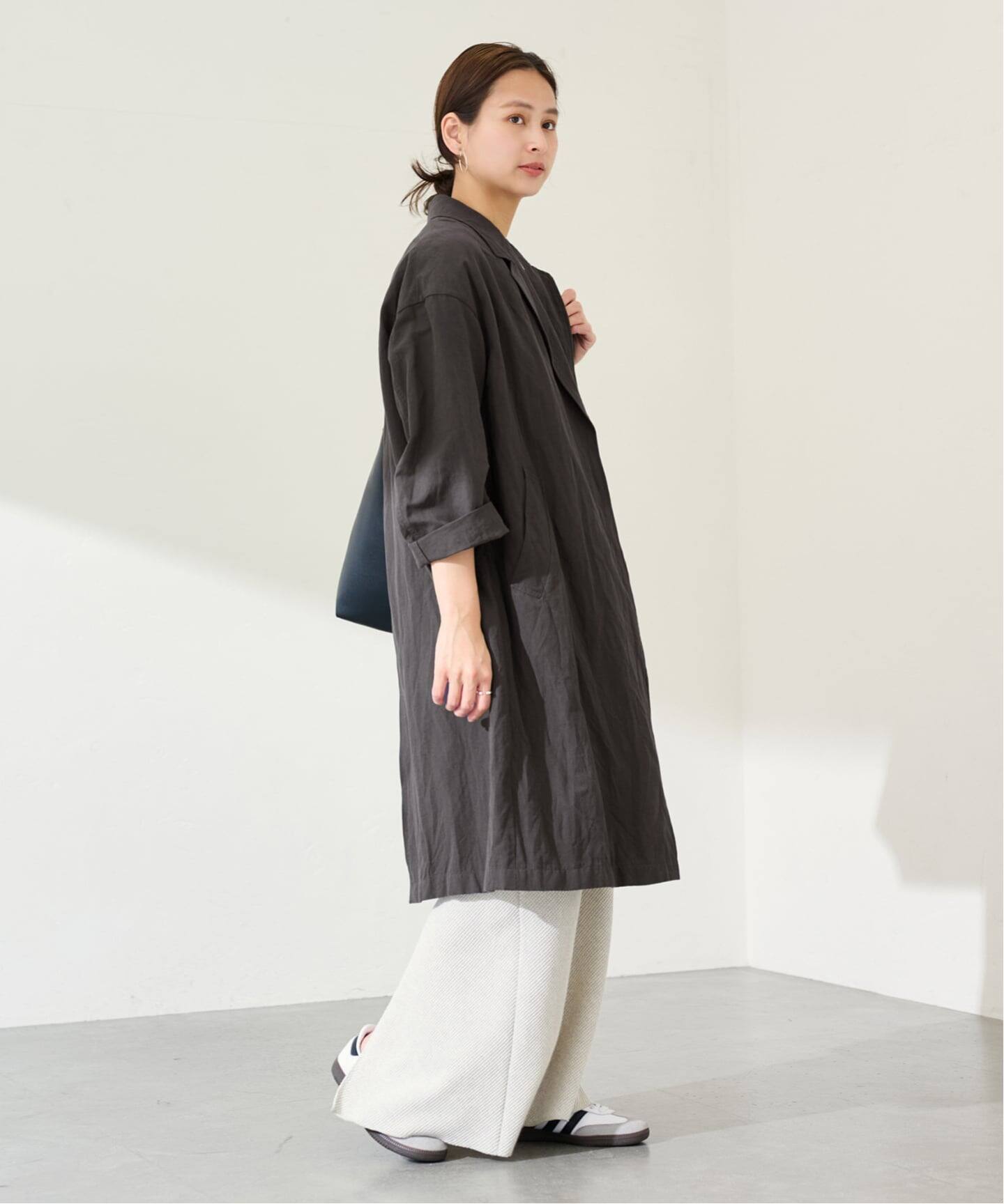 ≪一部カラーWEB限定 / 追加≫綿麻ポプリンコート（チェスターコート