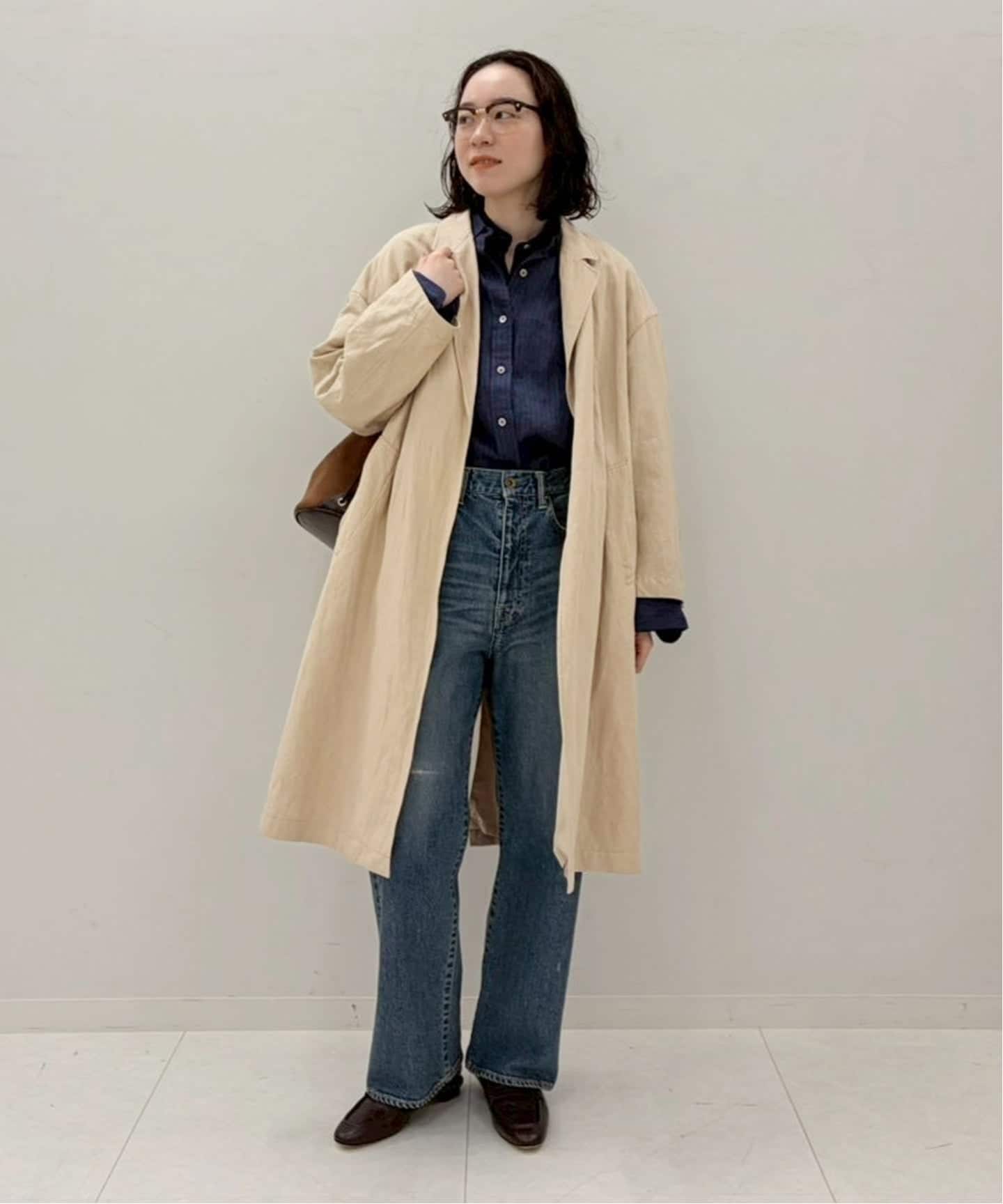 ≪一部カラーWEB限定 / 追加≫綿麻ポプリンコート（チェスターコート