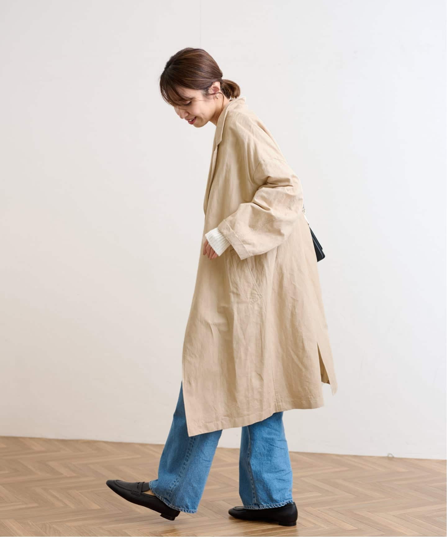 ≪一部カラーWEB限定 / 追加≫綿麻ポプリンコート（チェスターコート