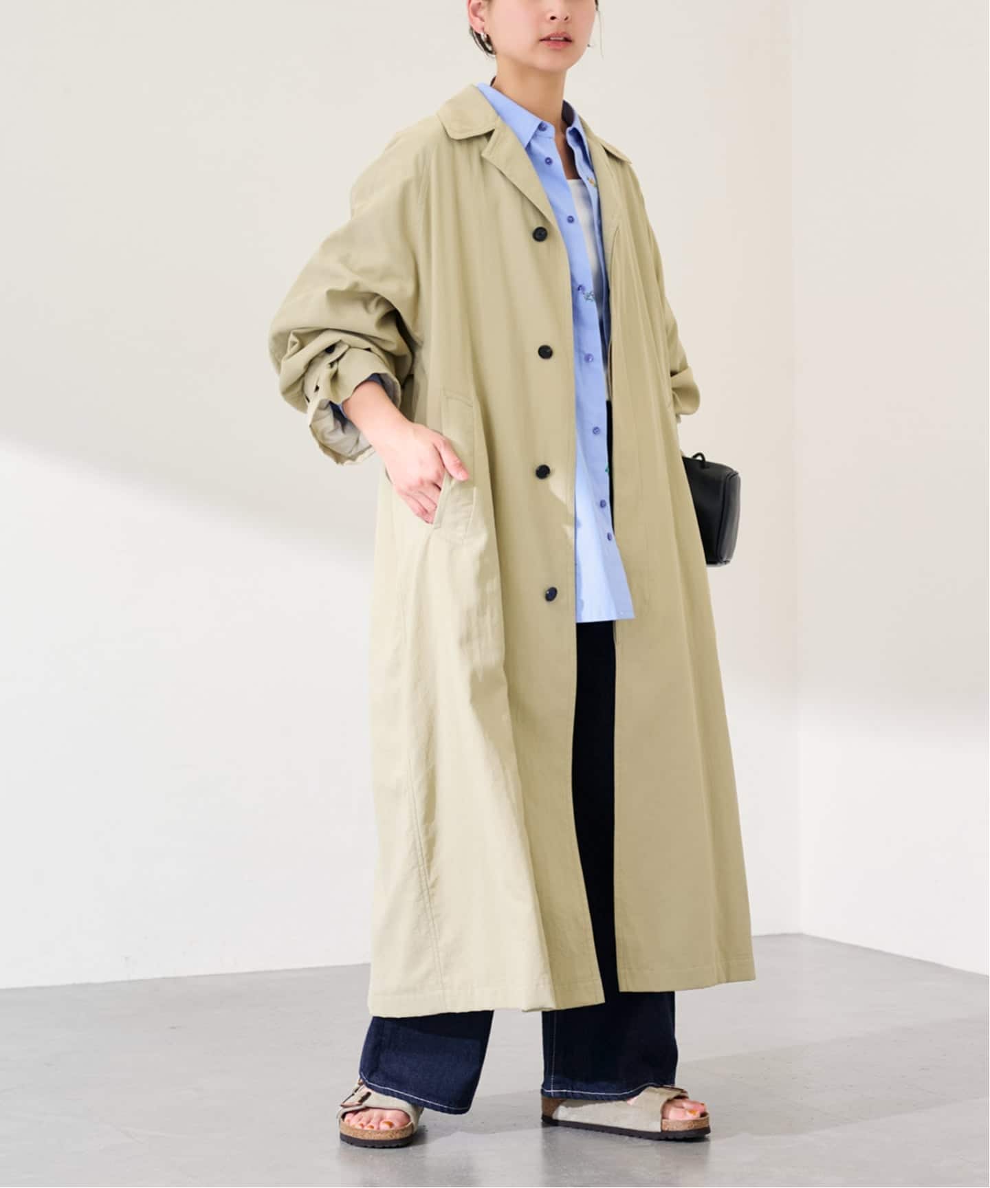 JANE SMITH/ジェーンスミス NYLON TWILL BALMACANコート（ステンカラー