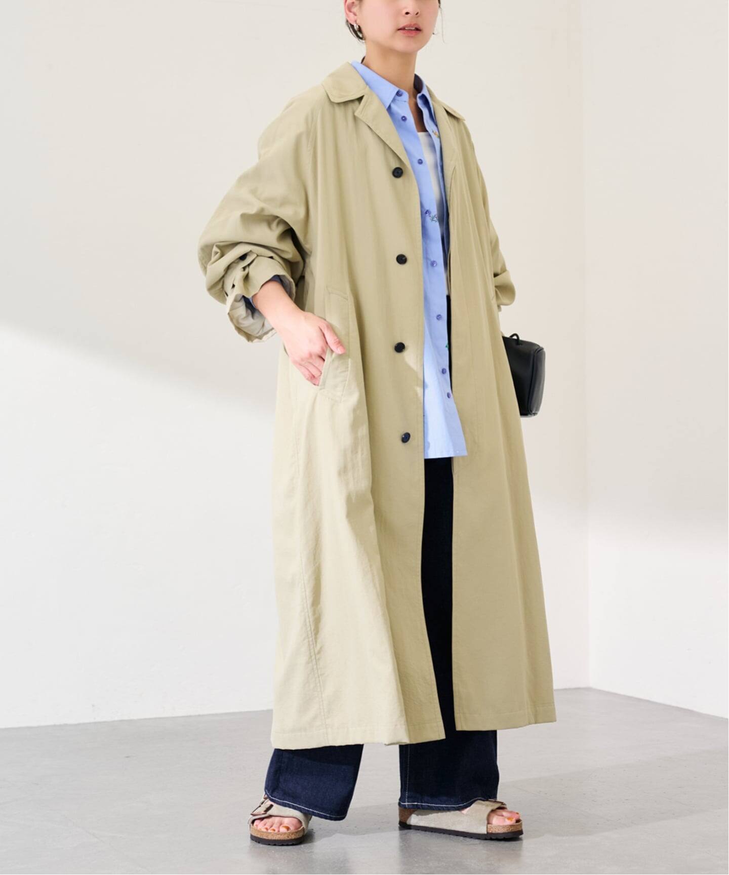 JANE SMITH/ジェーンスミス NYLON TWILL BALMACANコート（ステンカラー 