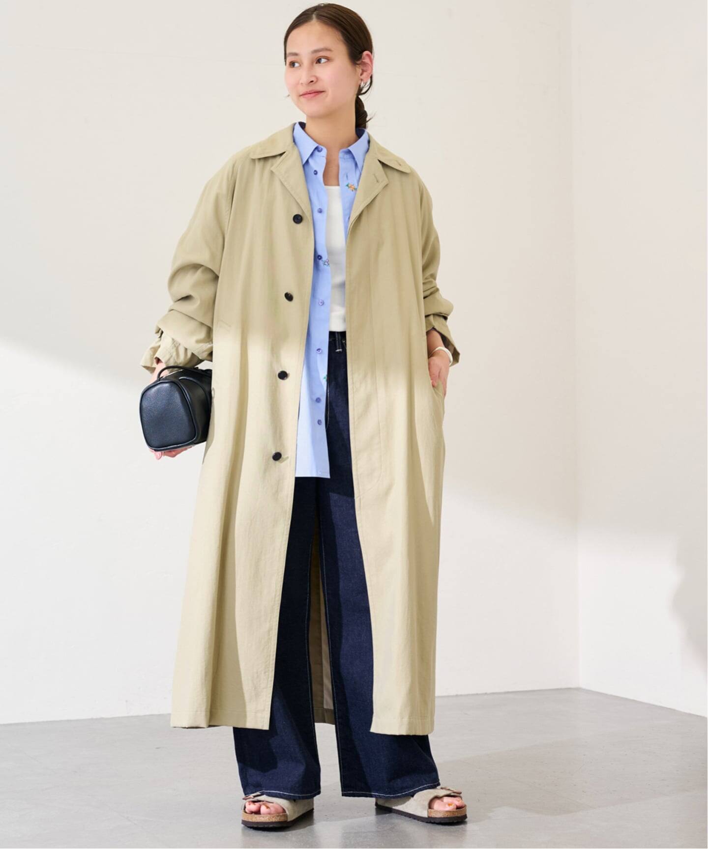 JANE SMITH/ジェーンスミス NYLON TWILL BALMACANコート（ステンカラー 