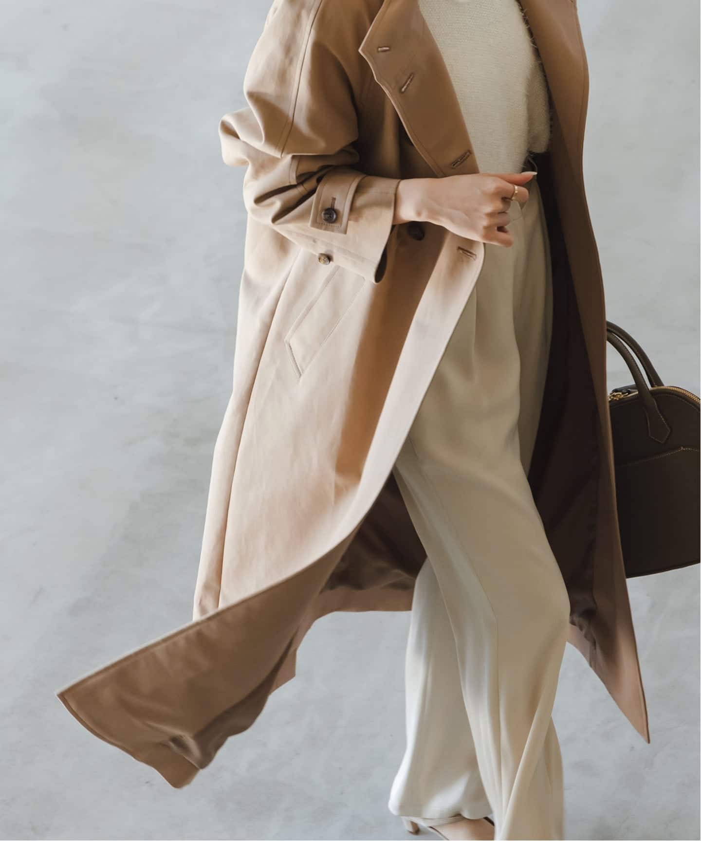 コットンダブルクロスハイネックロングコート（その他ブルゾン