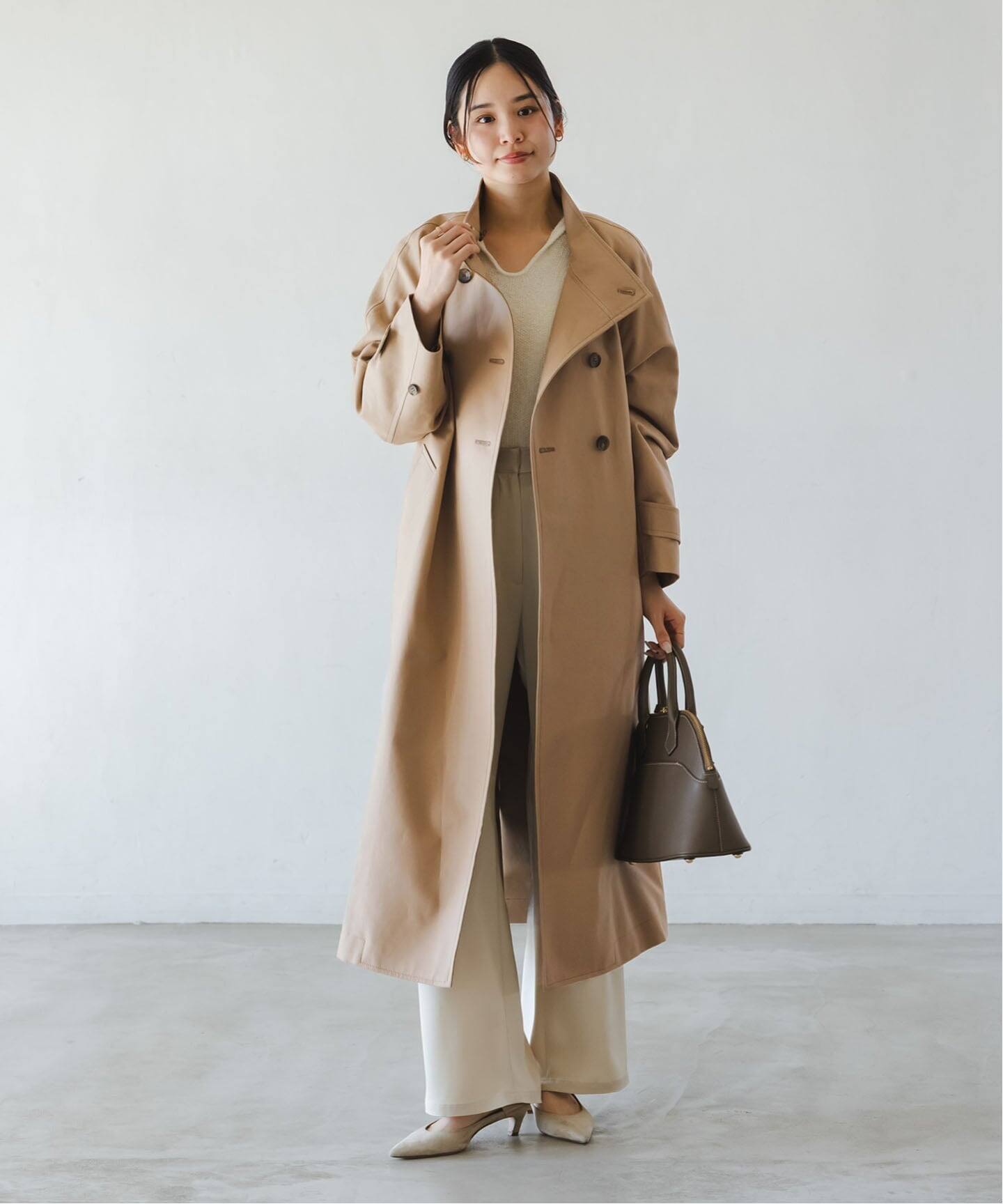 26SS先行予約》コットンダブルクロスハイネックロングコート（その他