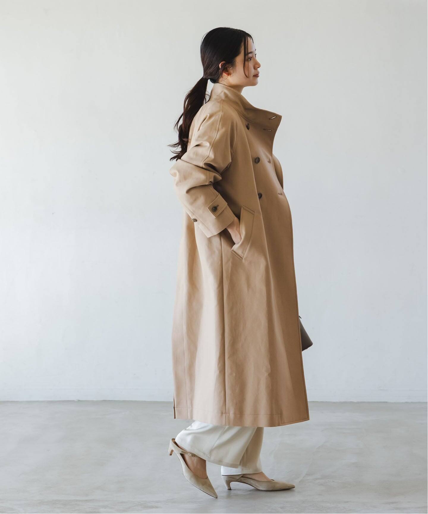 26SS先行予約》コットンダブルクロスハイネックロングコート（その他